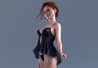 Картинка 3д+графика люди+ people девушка взгляд фон