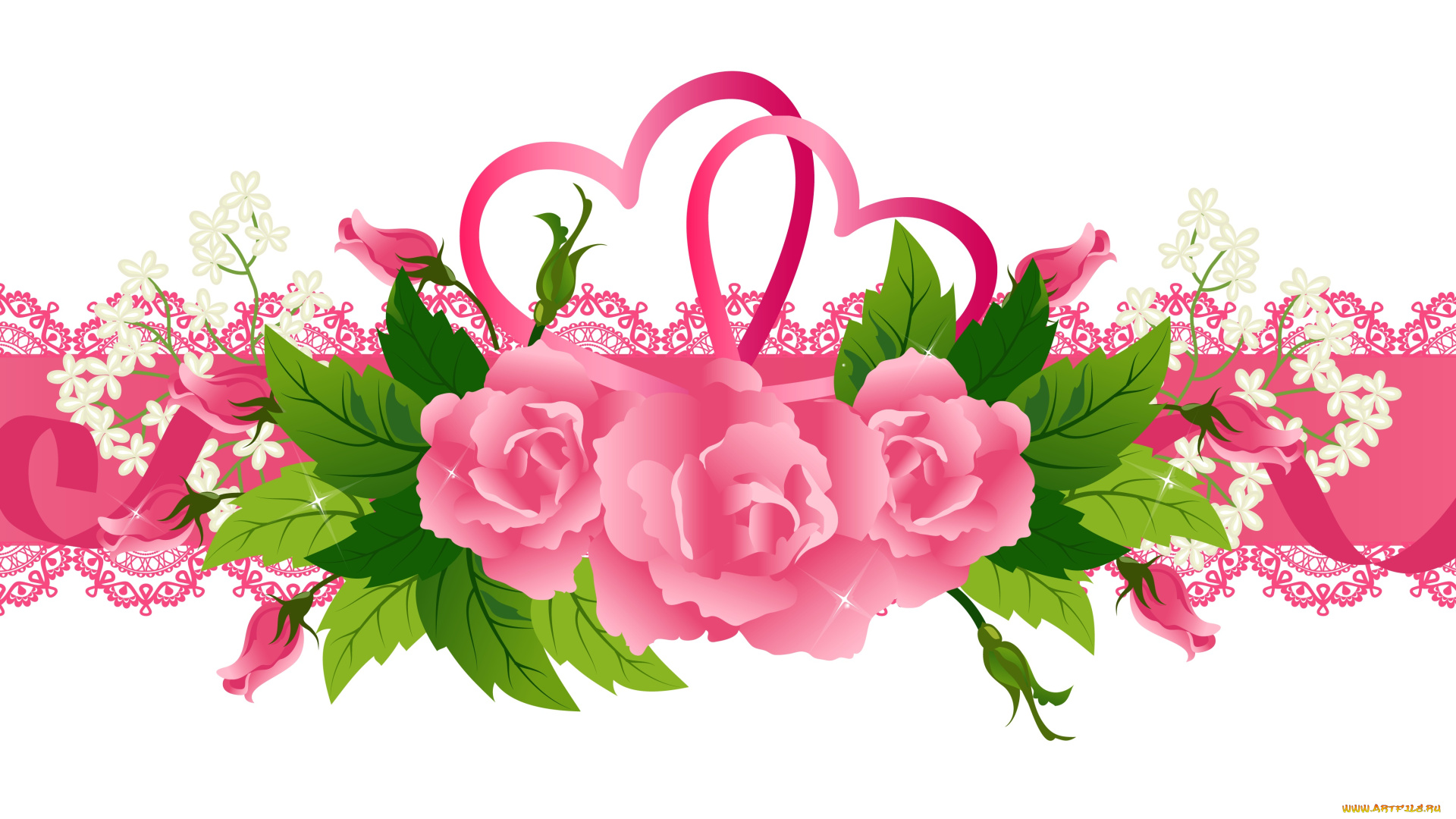 праздничные, день, святого, валентина, , сердечки, , любовь, розы