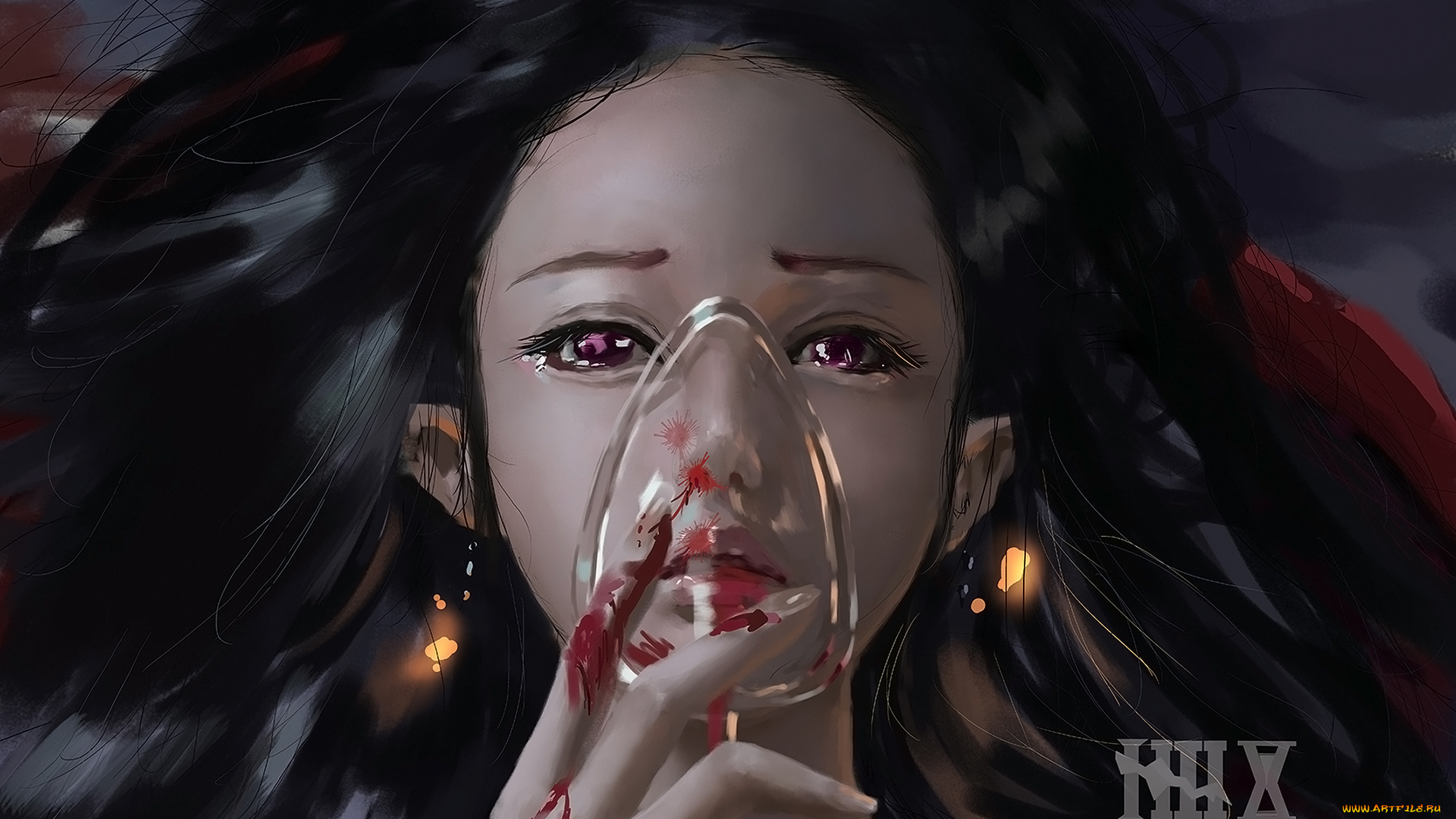 рисованное, люди, девушка