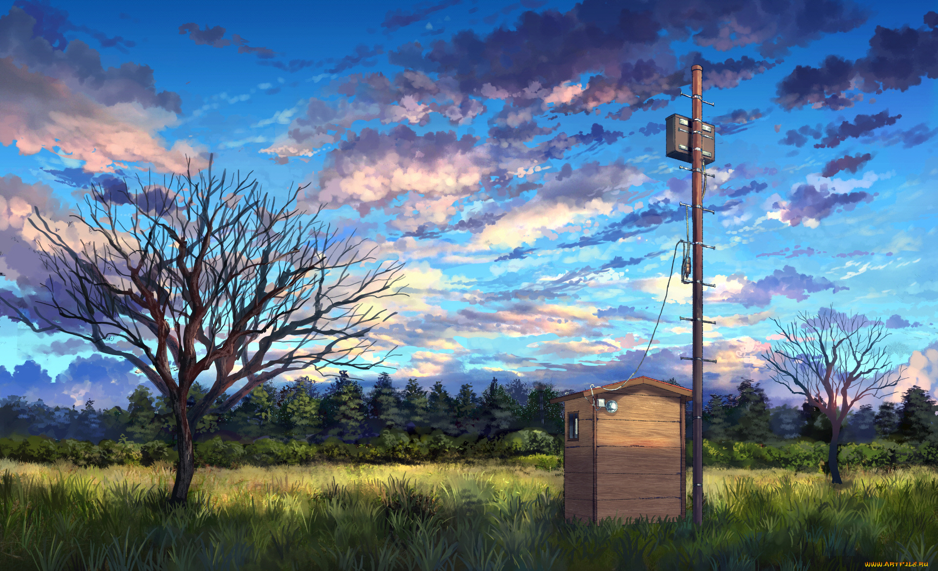 рисованное, природа, пейзаж