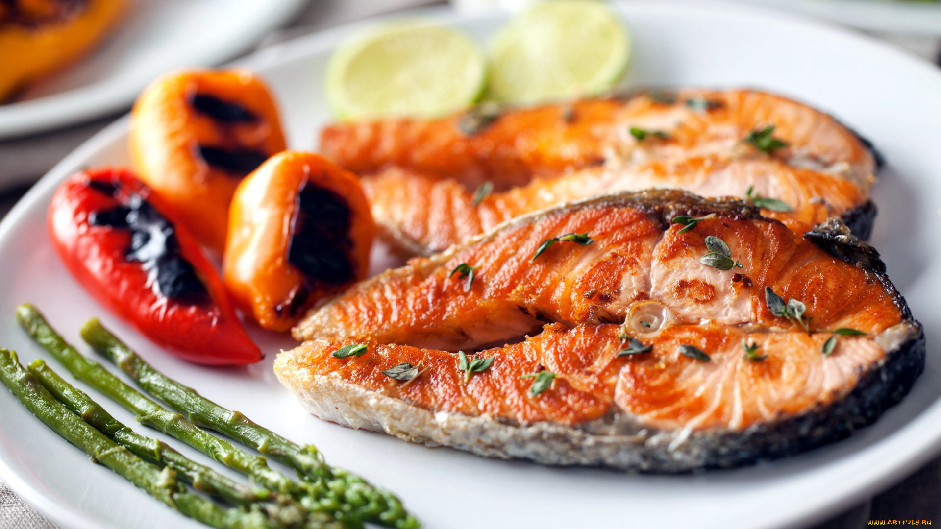 еда, рыбные, блюда, , с, морепродуктами, форель