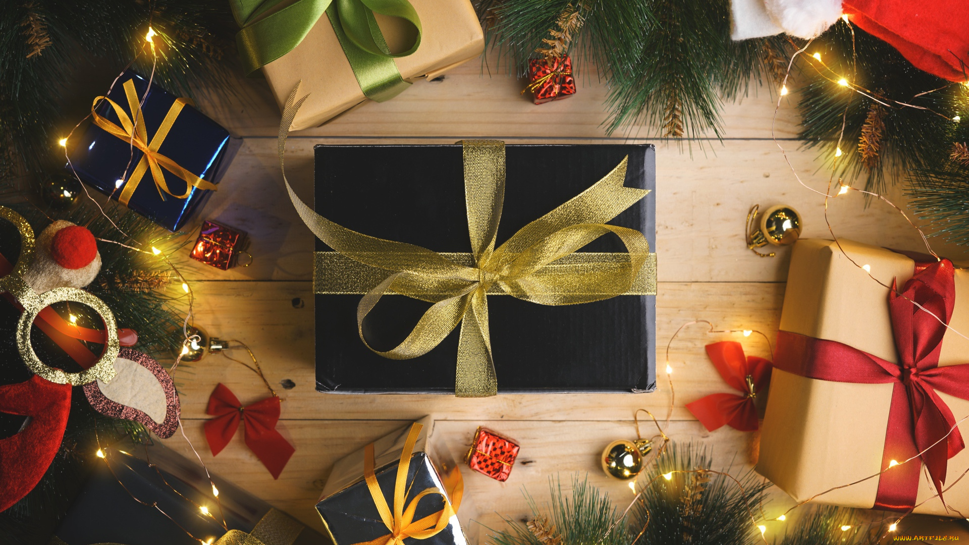 праздничные, подарки, и, коробочки, коробки, ёлка, игрушки