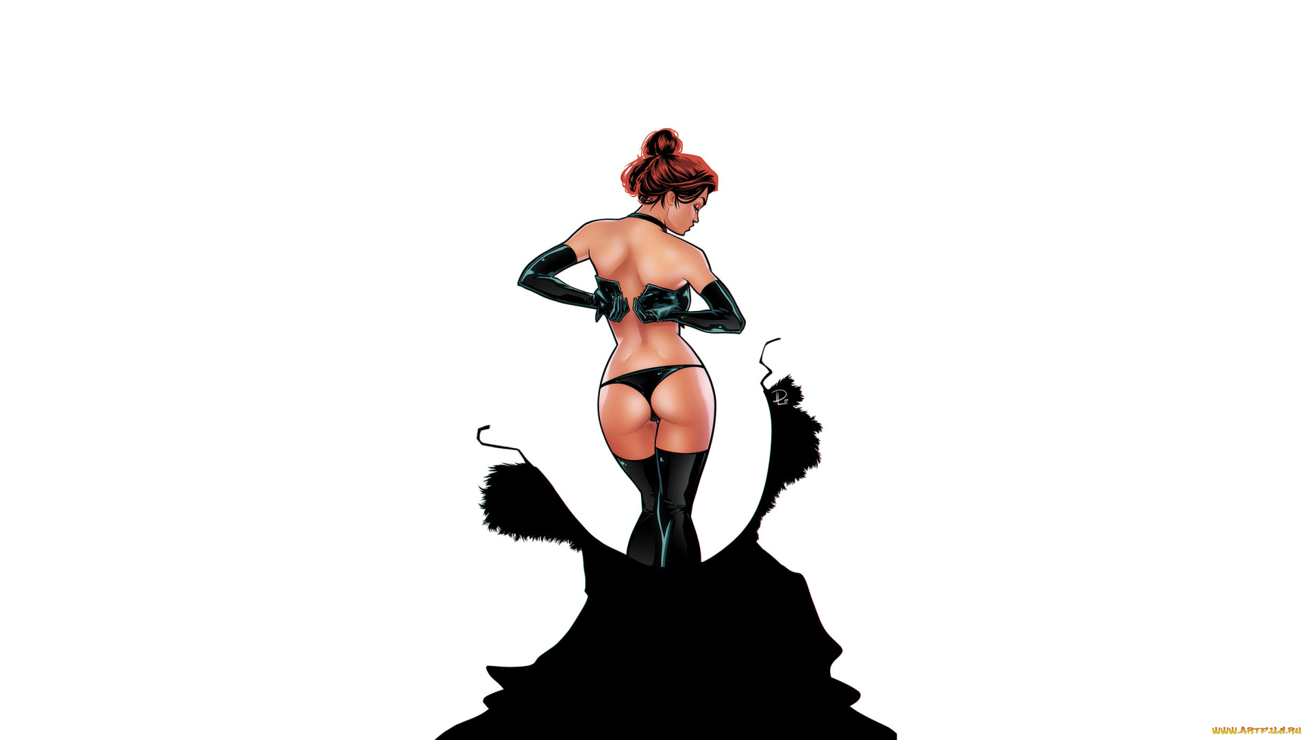 рисованное, люди, фон, девушка