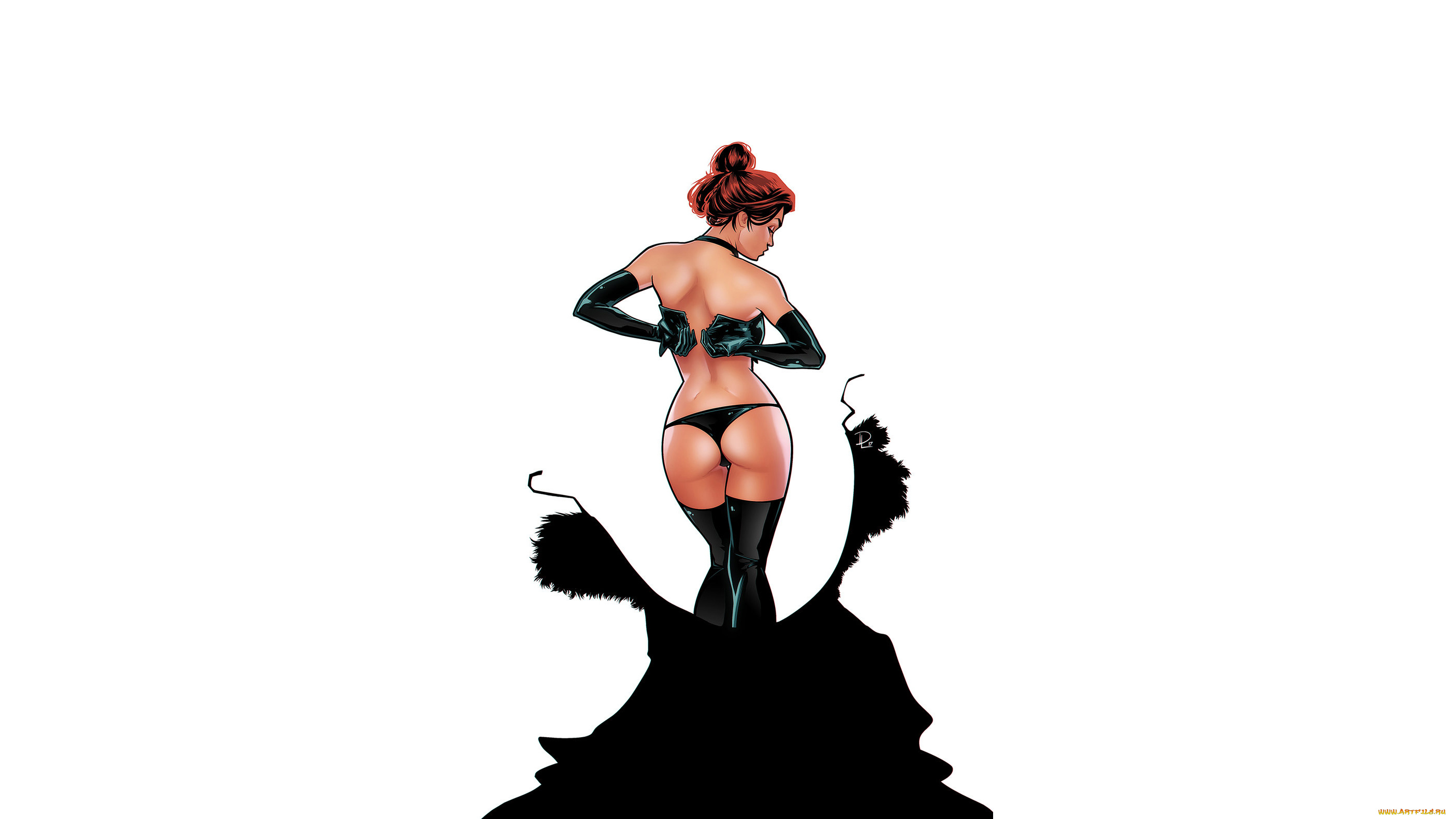 рисованное, люди, фон, девушка