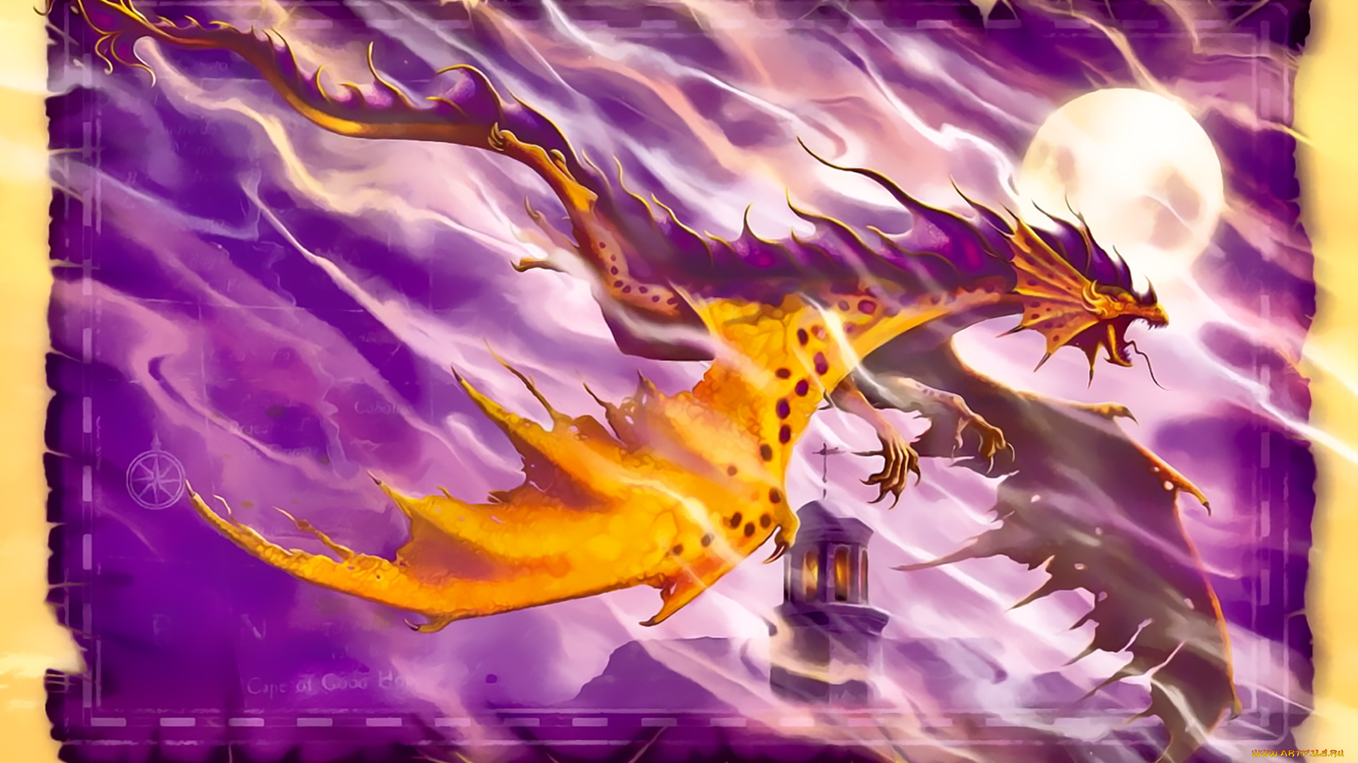 календари, фэнтези, 2019, calendar, крылья, дракон, планета