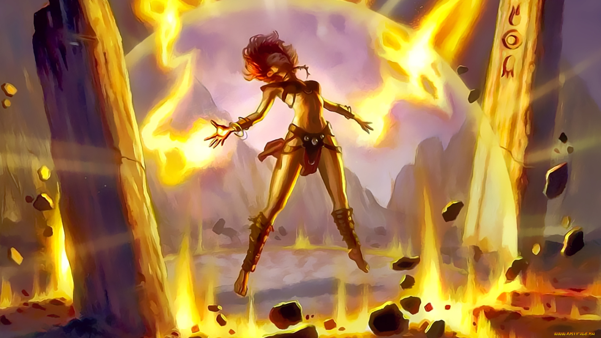 календари, фэнтези, 2019, calendar, магия, свет, девушка