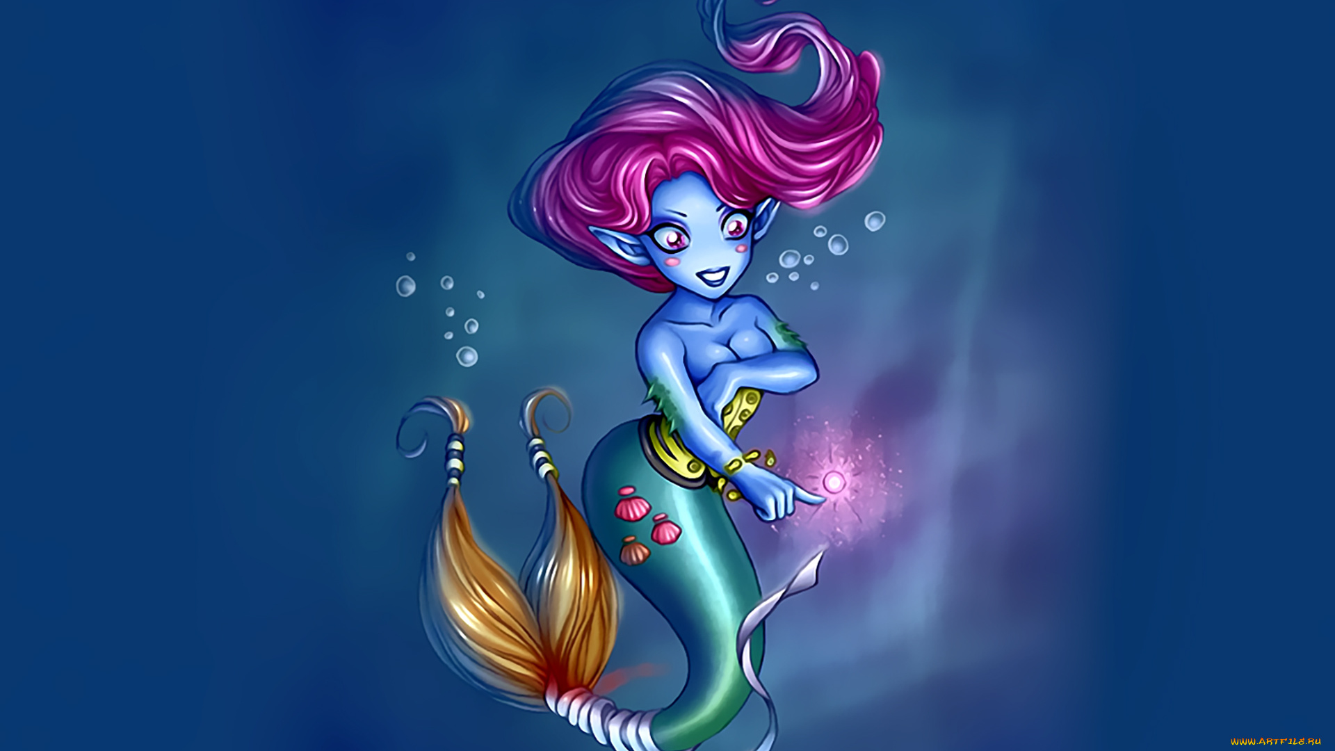 календари, фэнтези, calendar, хвост, девушка, пузыри, русалка, 2019