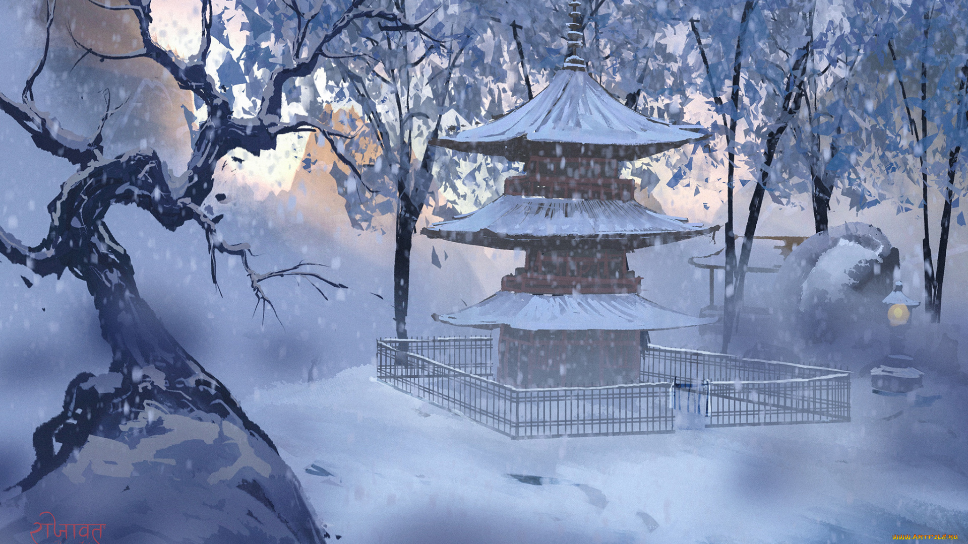 аниме, зима, , новый, год, , рождество