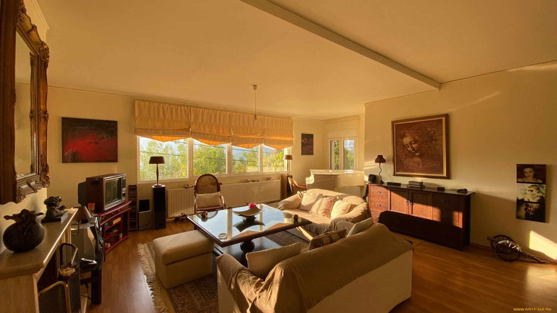 интерьер, гостиная, ретро