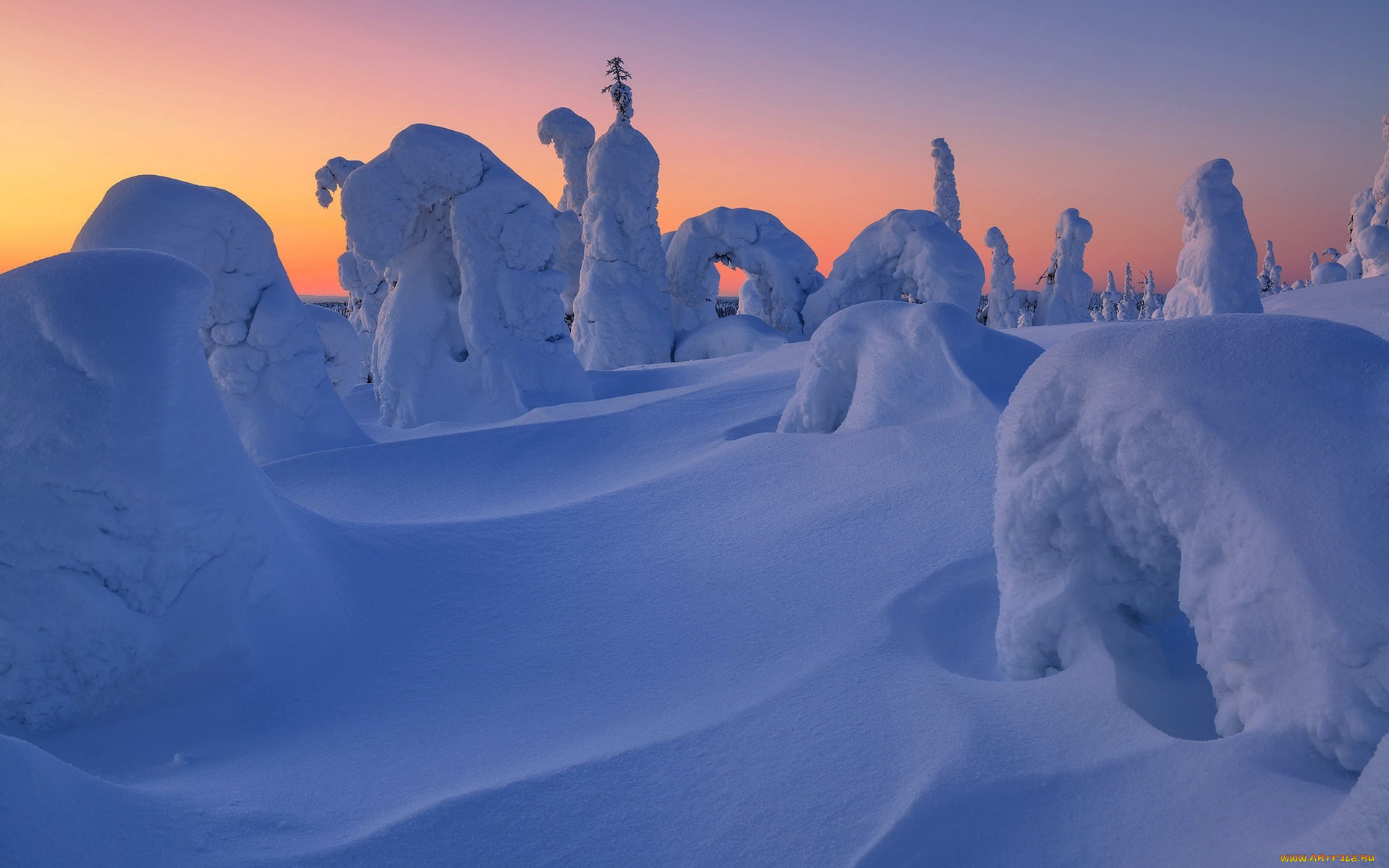 природа, зима, снег, сугробы