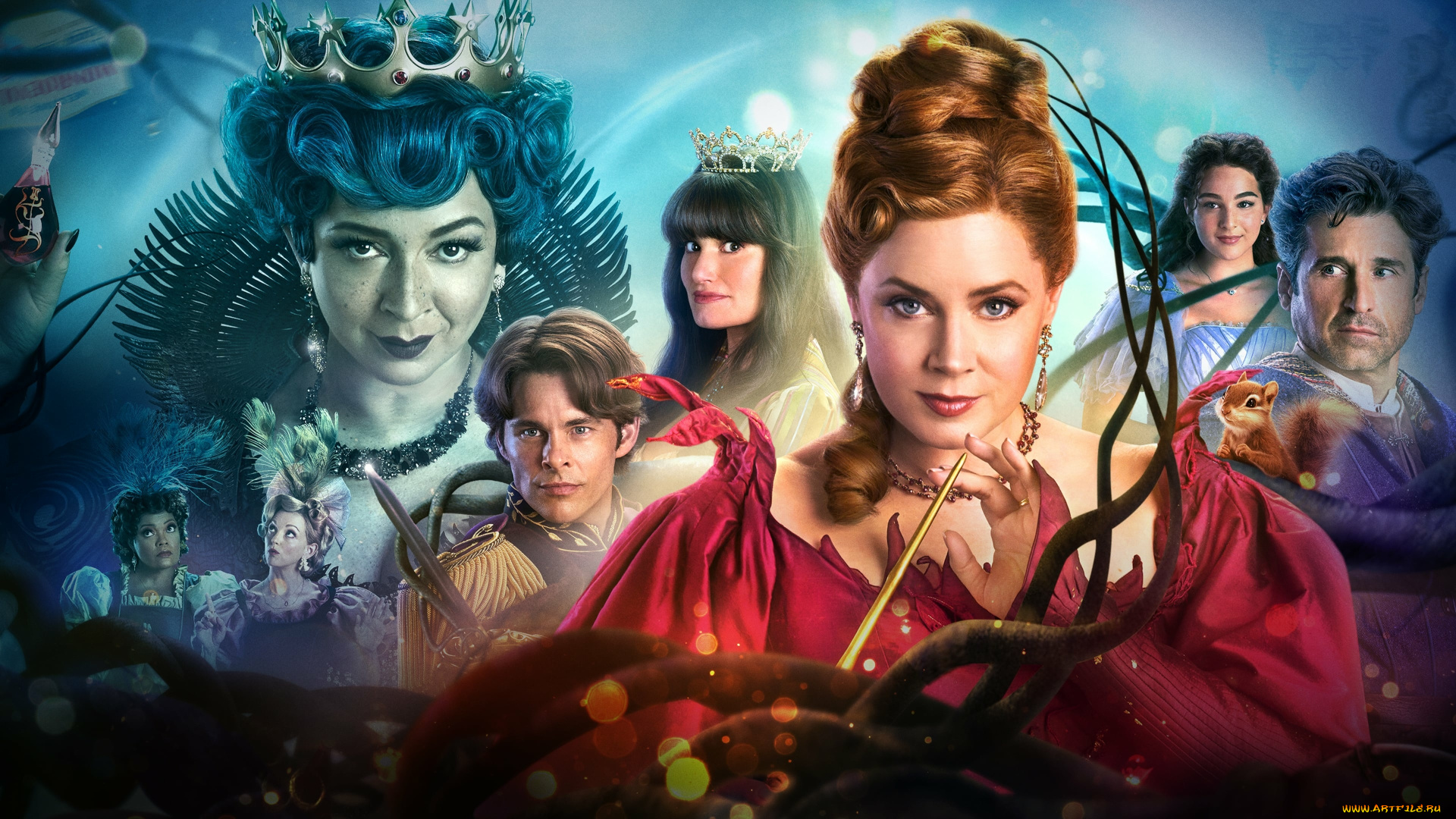 disenchanted, ||, 2022, кино, фильмы, disenchanted, amy, adams, постер, зачарованная, мюзикл, фэнтези, мелодрама, комедия, эми, адамс, патрик, демпси, майя, рудольф