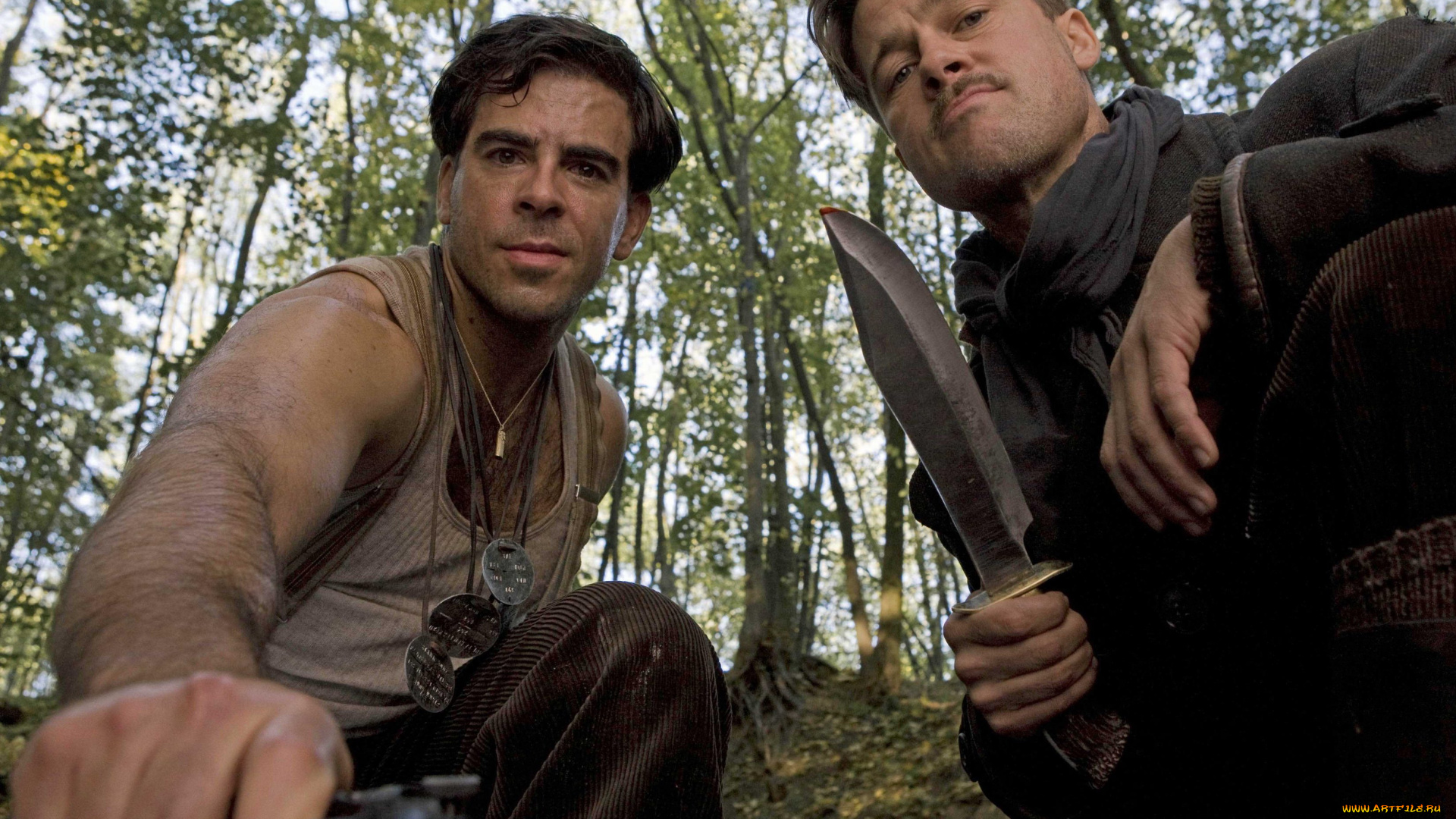 кино, фильмы, inglourious, basterds, мужчины, оружие, лес