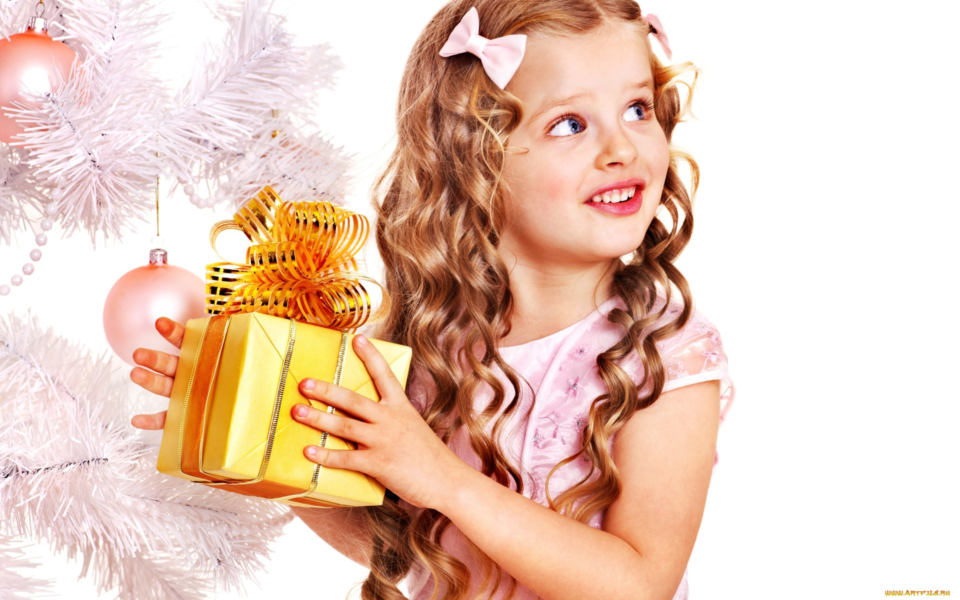 разное, дети, девочка, подарок, ёлка