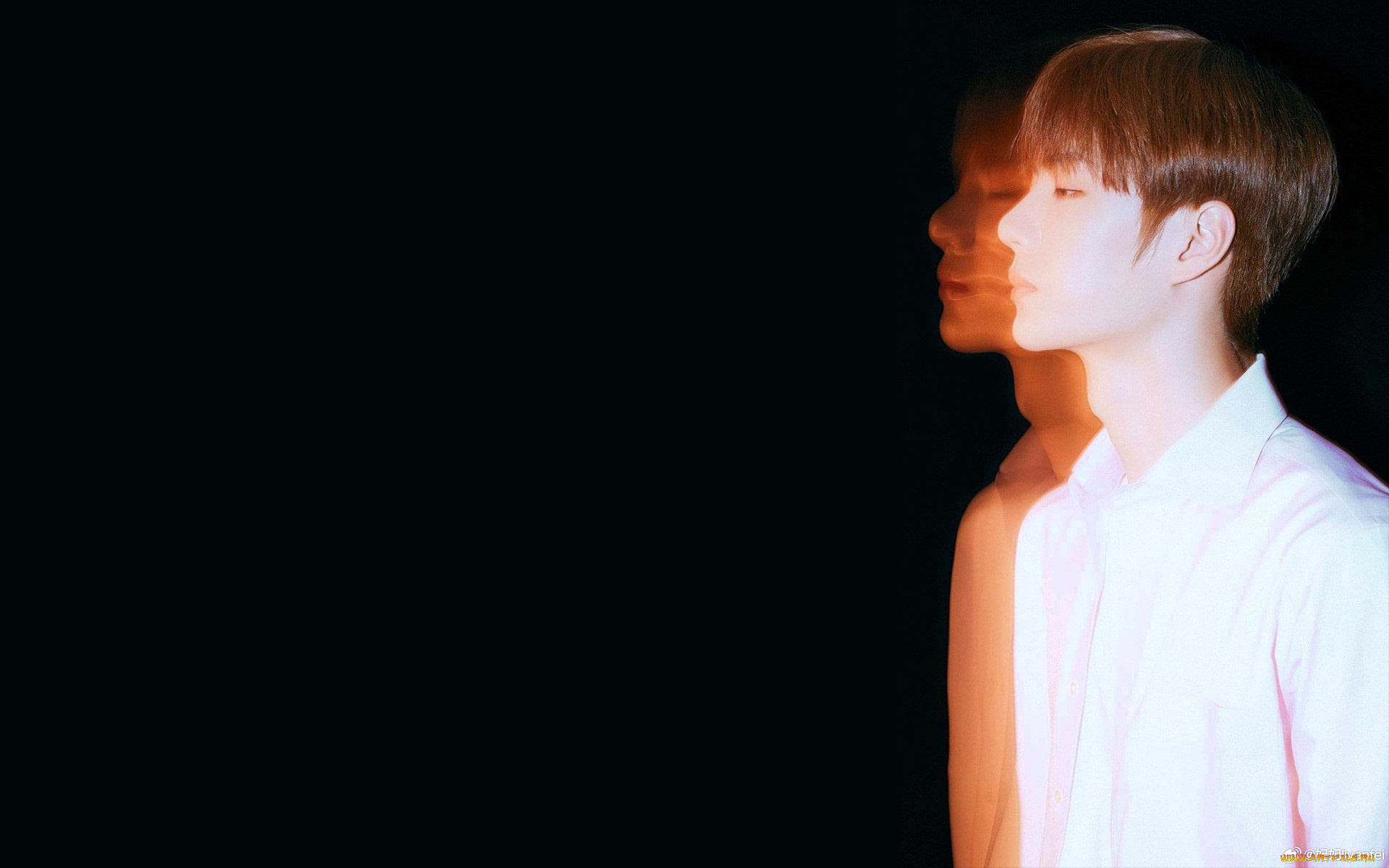 мужчины, wang, yi, bo, актер, рубашка, профиль, отражение