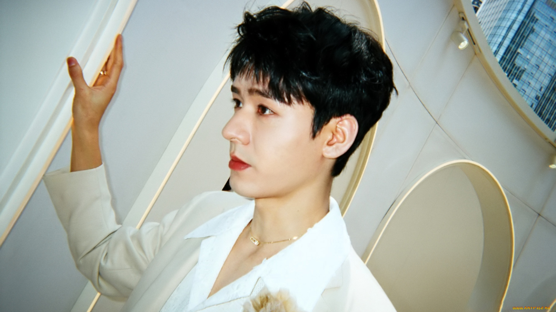 мужчины, gong, jun, |, simon, gong, актер, пиджак, город, здания, арки