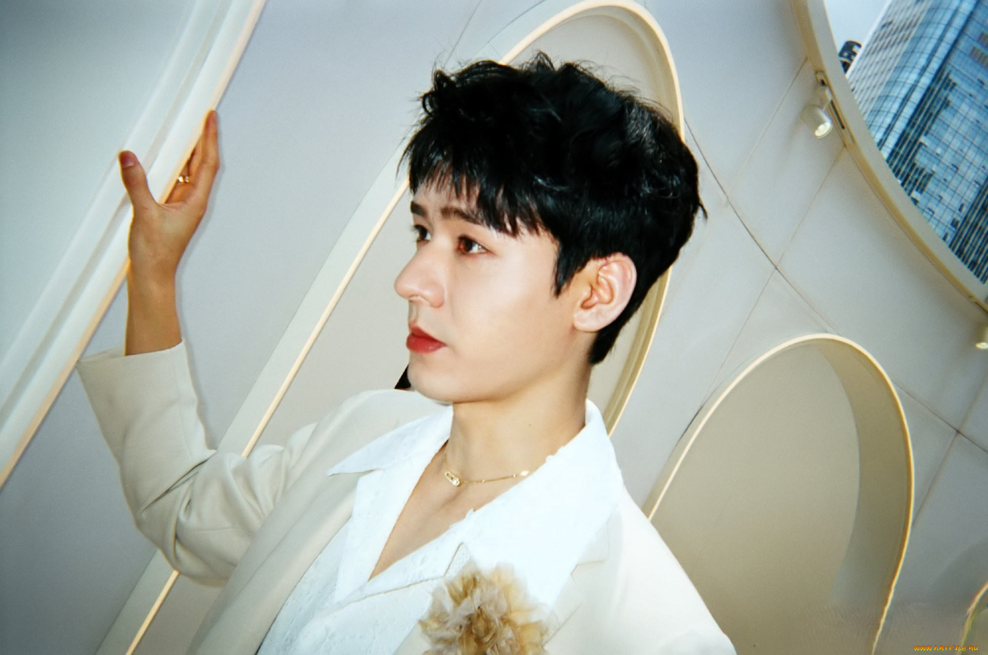 мужчины, gong, jun, |, simon, gong, актер, пиджак, город, здания, арки