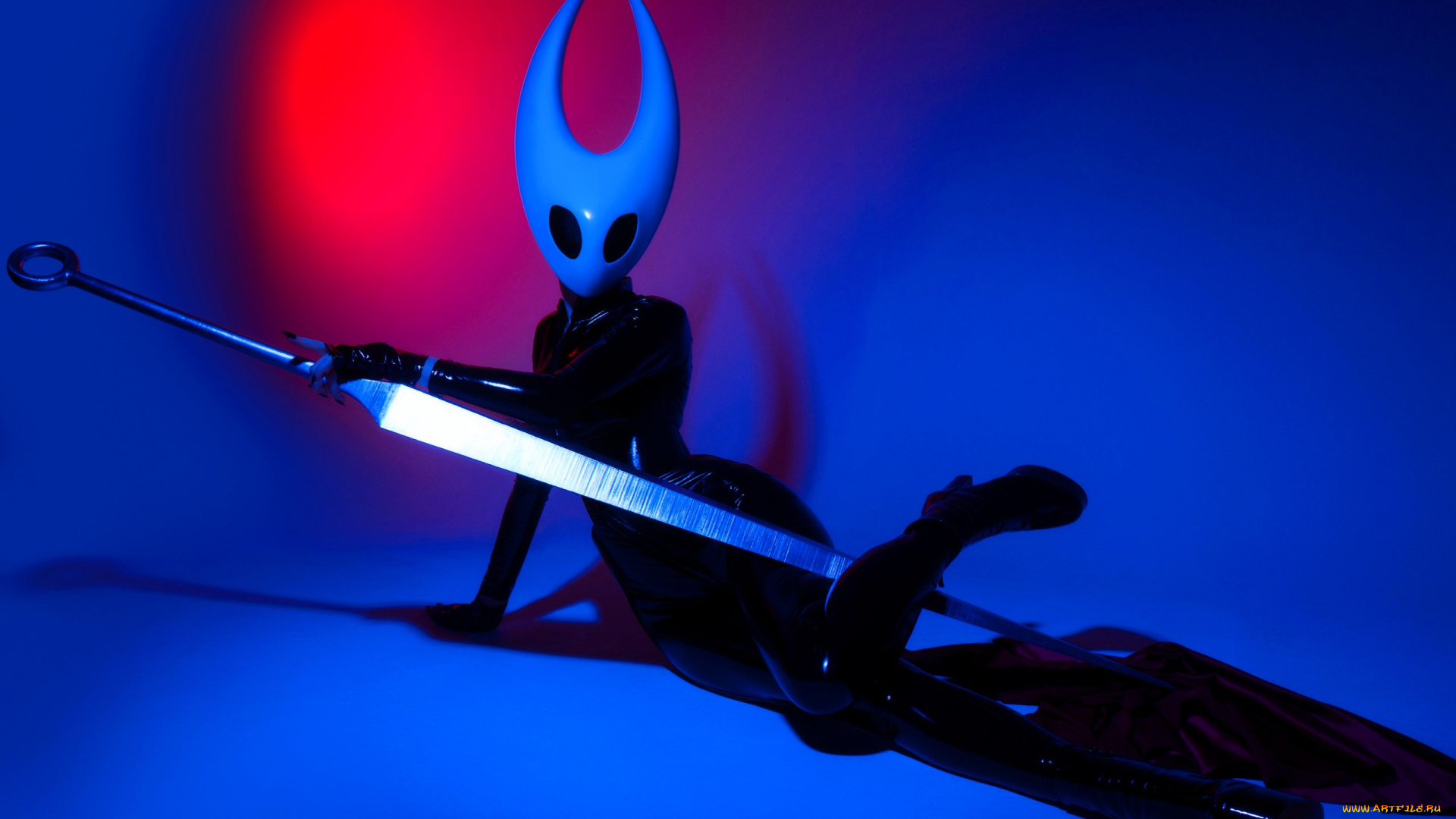 девушки, momo, образ, косплей, наряд, костюм, маска, латекс, оружие, меч