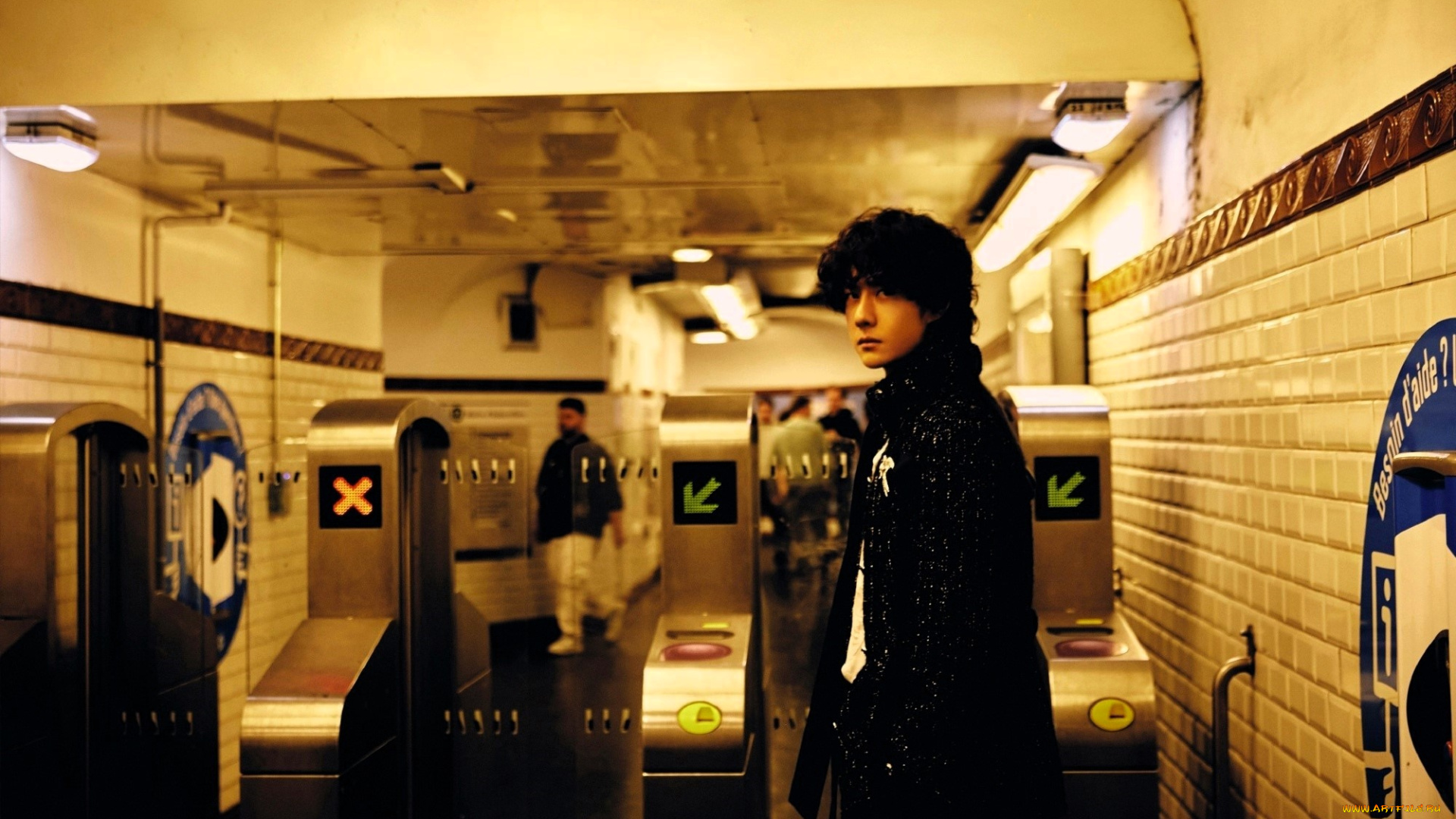 мужчины, wang, yi, bo, актер, пиджак, метро, турникет