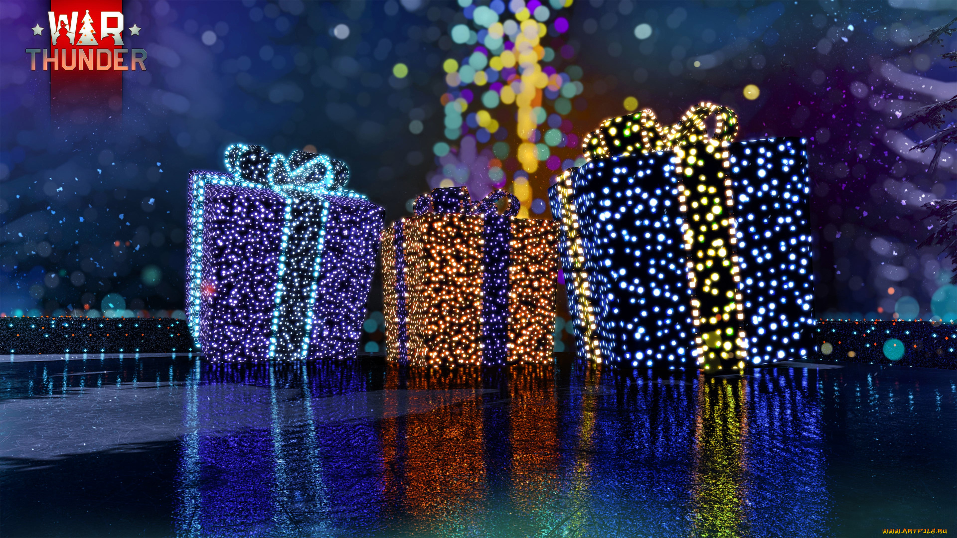 видео, игры, war, thunder, подарки, огни, новый, год