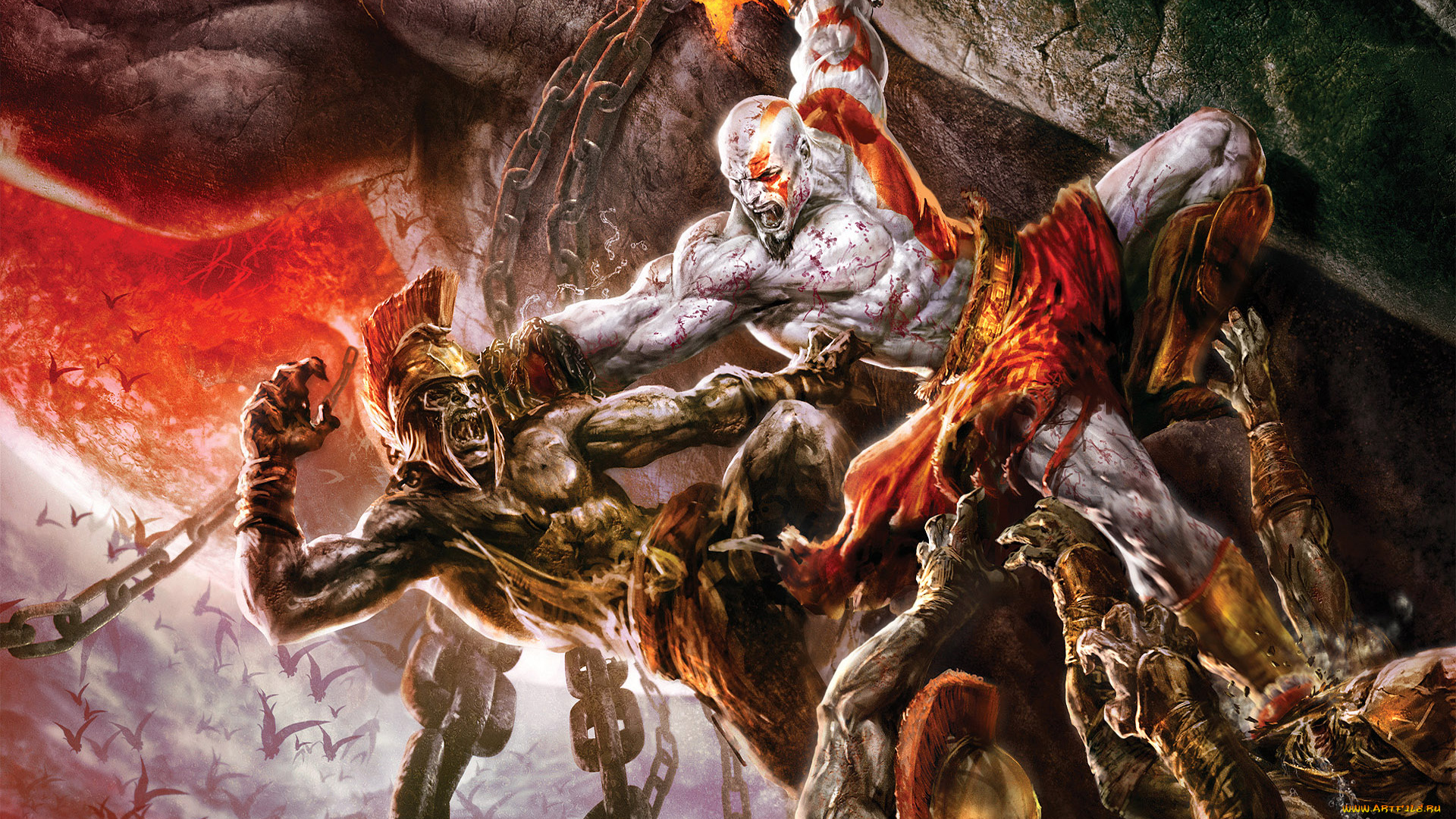 видео, игры, god, of, war, ii