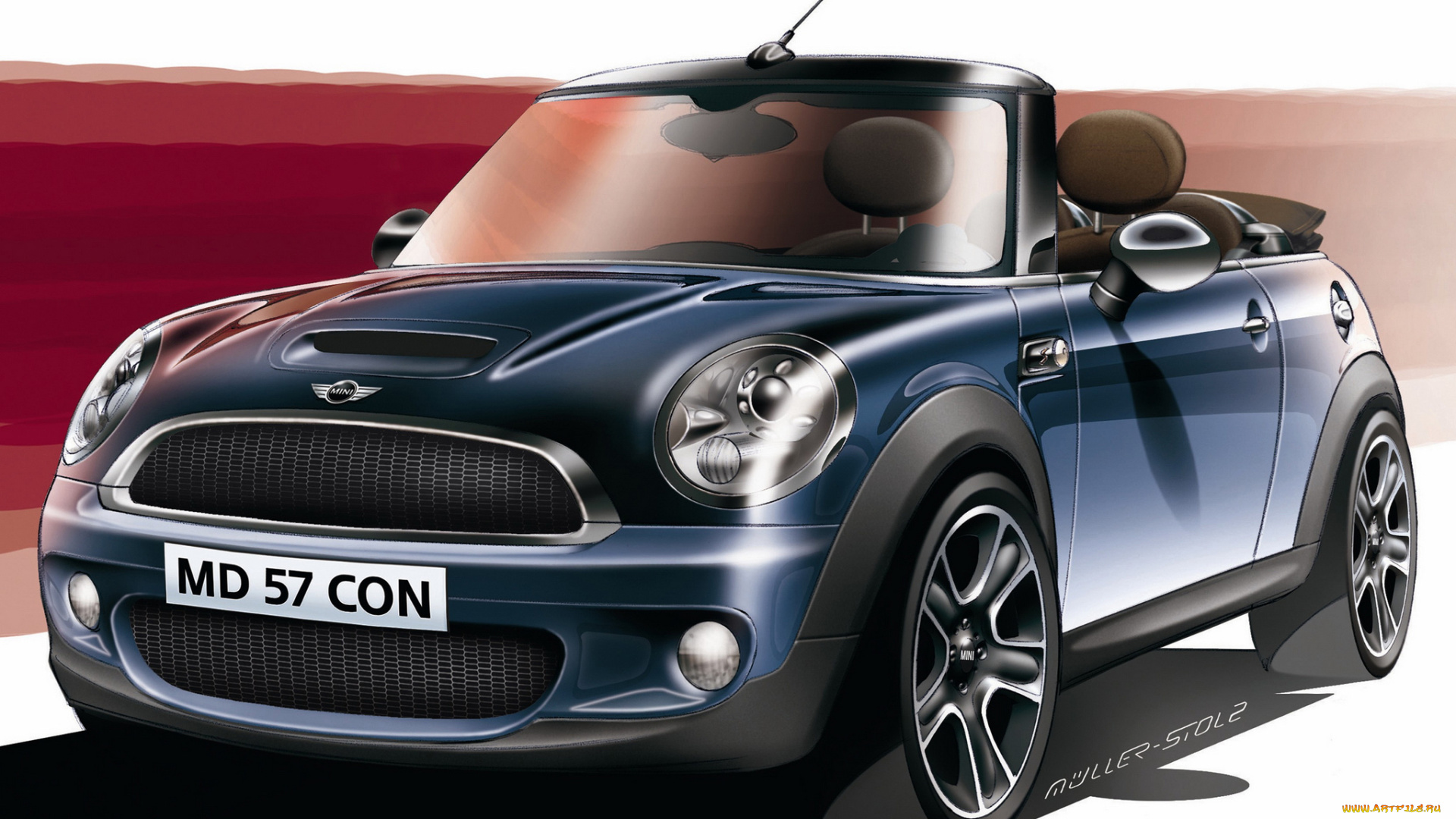 автомобили, рисованные