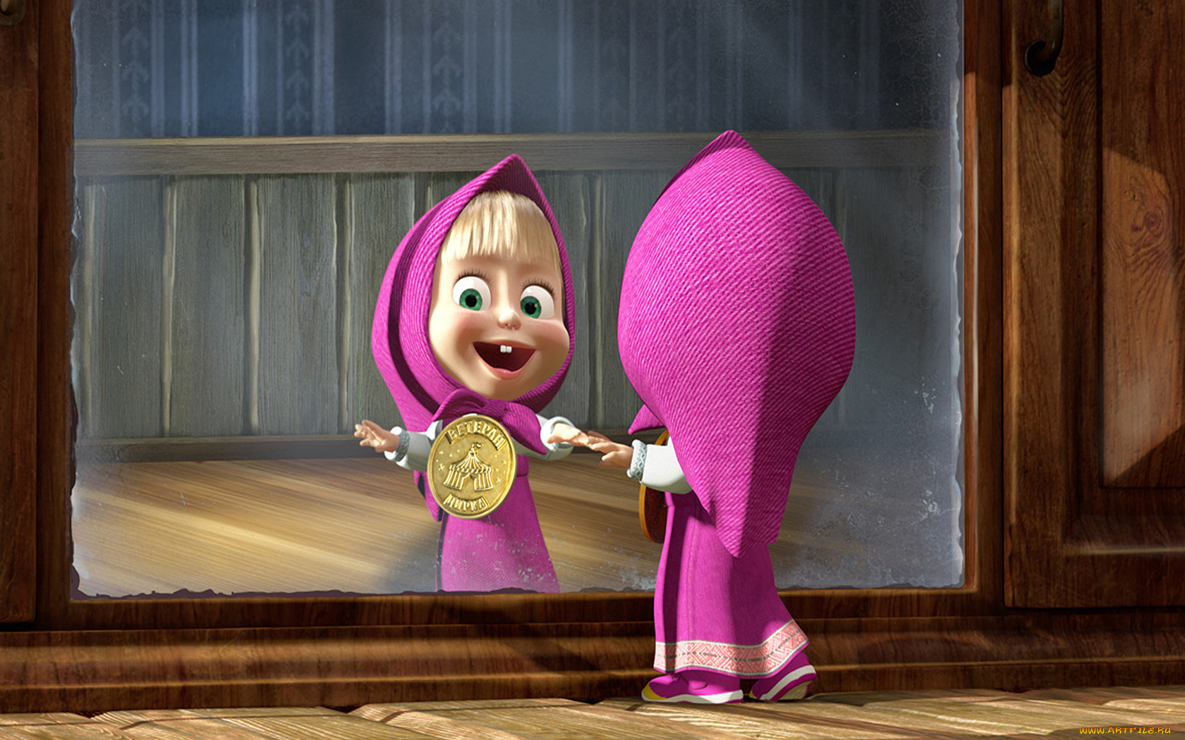 мультфильмы, маша, медведь, зеркало