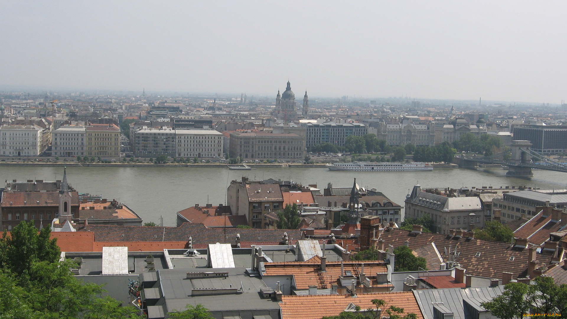будапешт, города, венгрия, крыши, здания, река