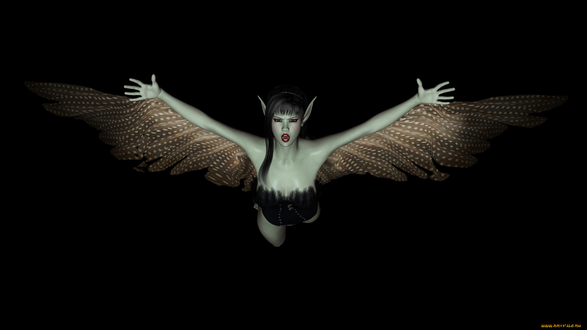 3д, графика, elves, , эльфы, эльфийка, ангел, крылья