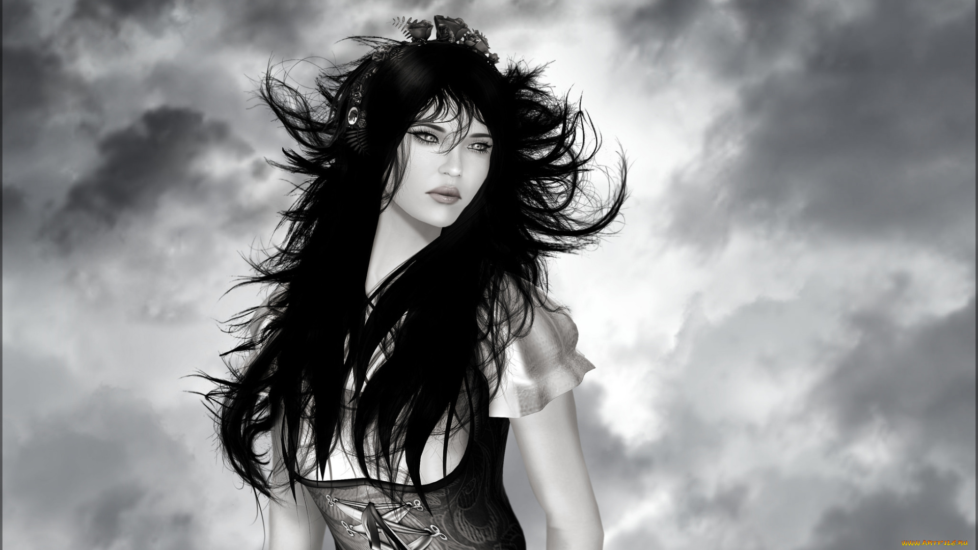 3д, графика, people, , люди, буря