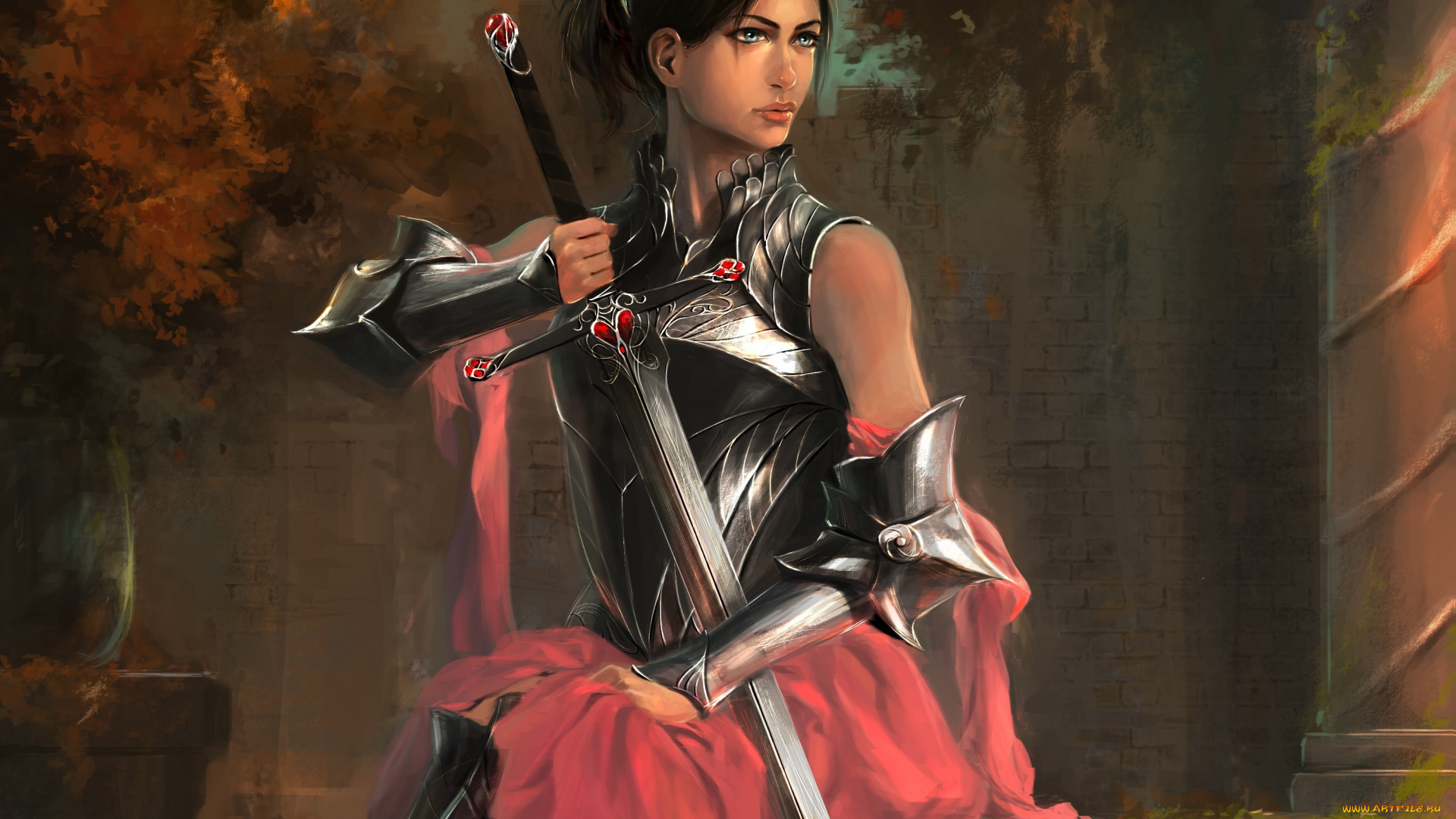 фэнтези, девушки, девушка, воин, доспехи, меч