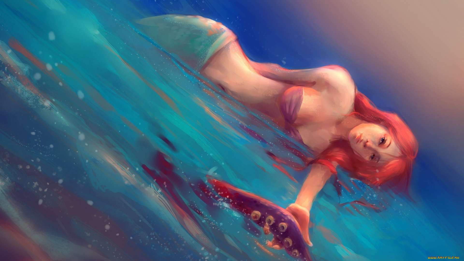 фэнтези, русалки, русалка, море, щупальце