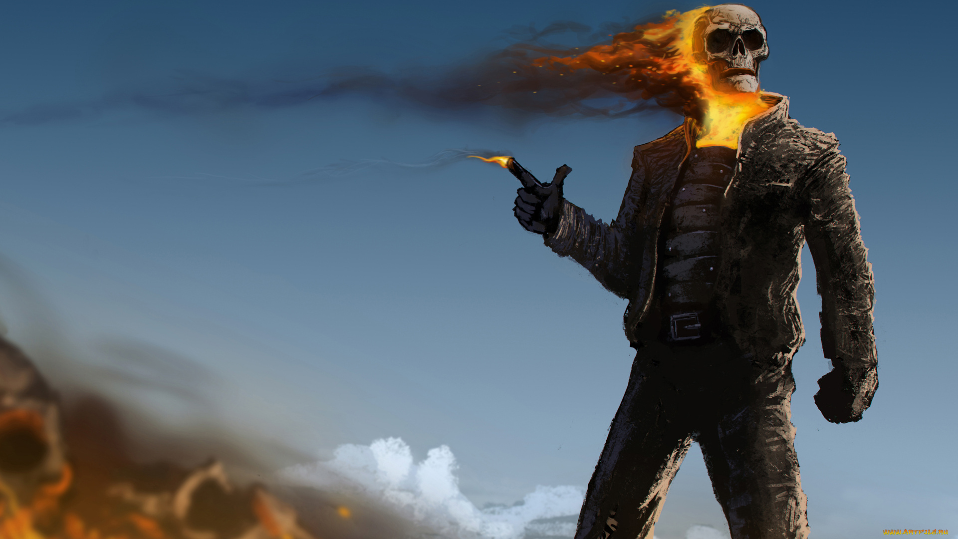 призрачный, гонщик, фэнтези, нежить, ghost, rider, скелет, огонь, череп, призрачный, гонщик