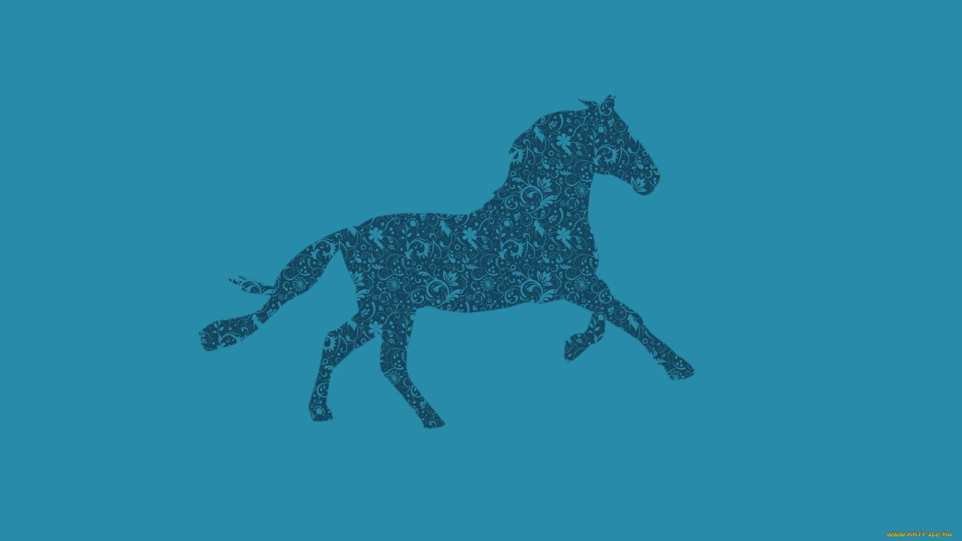 рисованные, минимализм, лошадь