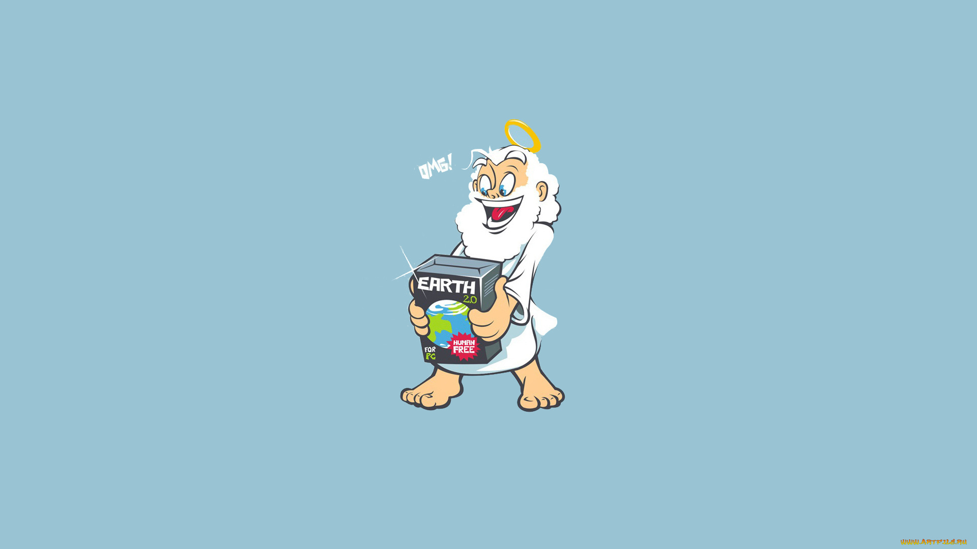 рисованные, минимализм, радость, коробка, земля, бог, earth