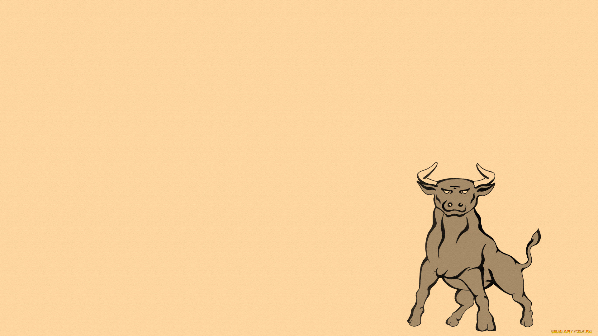 рисованные, животные, , коровы, стойка, рога, bull, бык