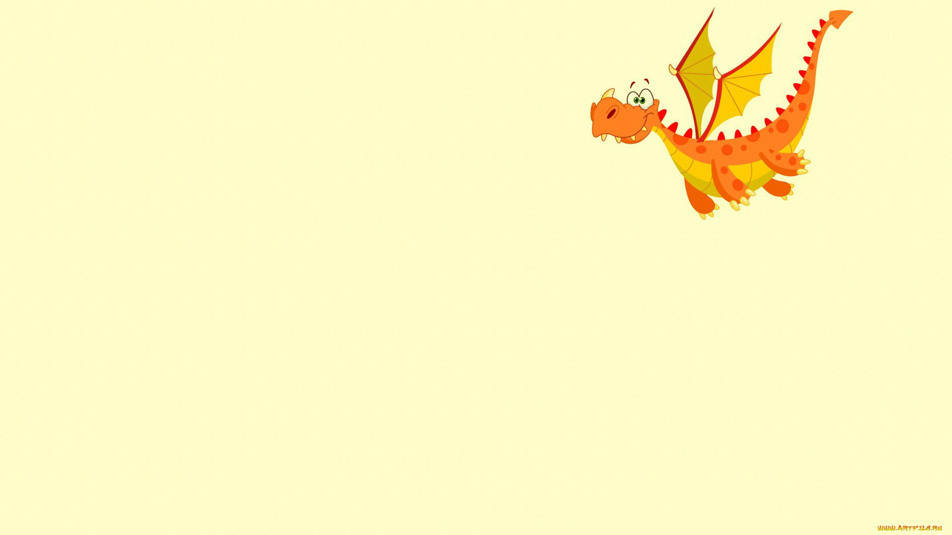 рисованные, животные, , сказочные, , мифические, летит, оранжевый, крылья, dragon, дракон