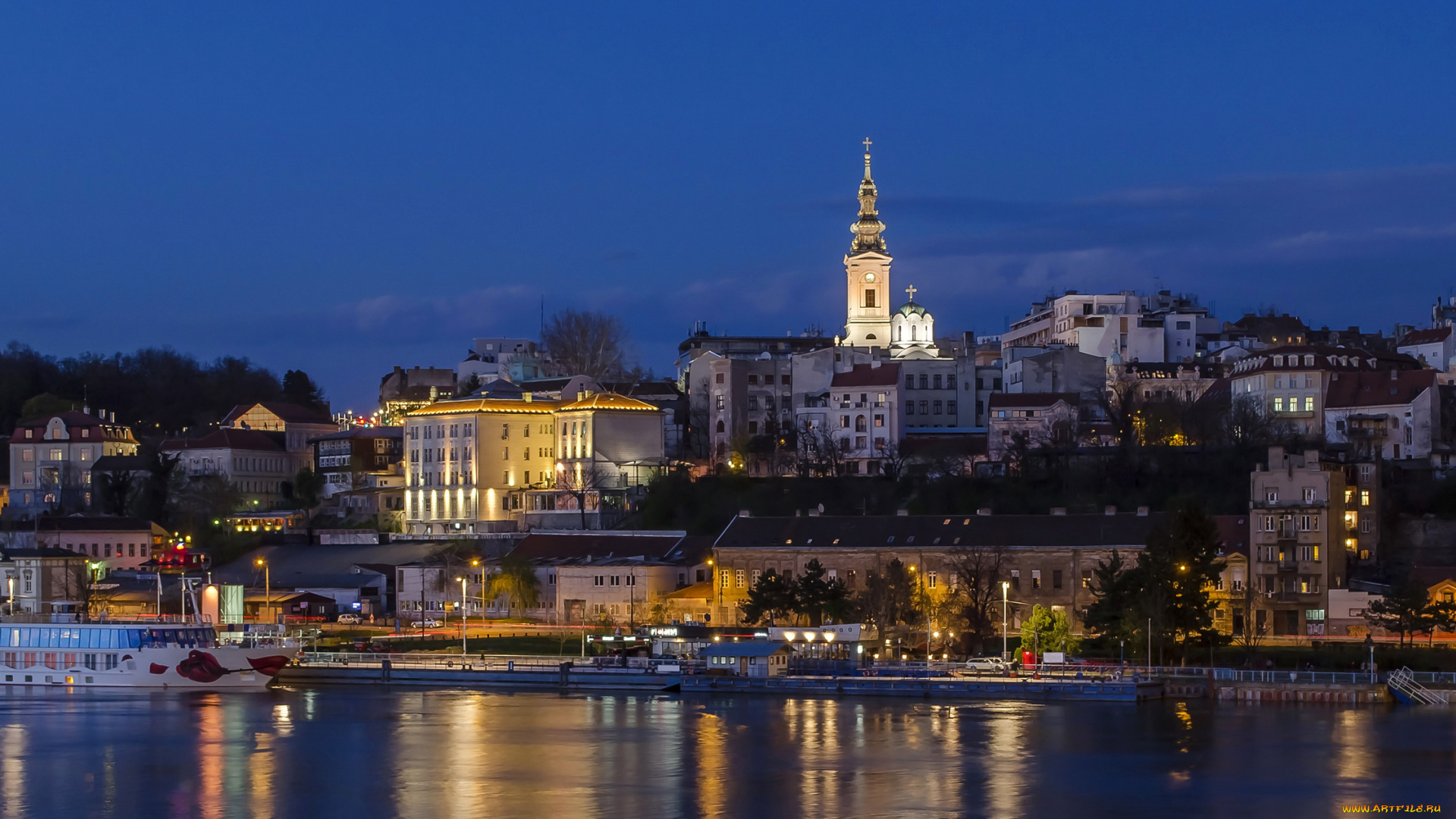 сербия, , , белград, города, белград, , сербия, дома, ночь, огни, белград