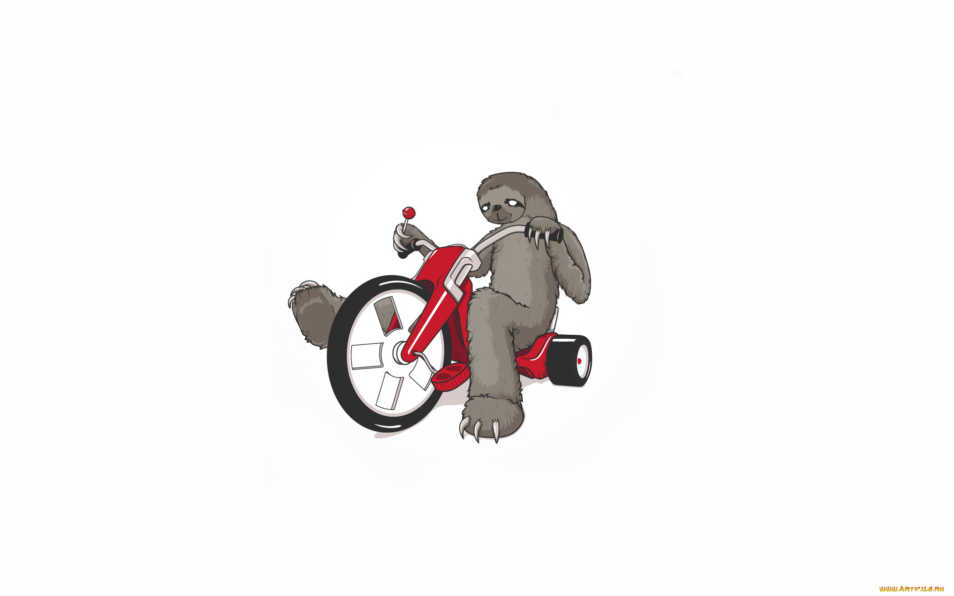 ленивец, на, велосипеде, рисованные, минимализм, чупа, чупс, велосипед, ленивец