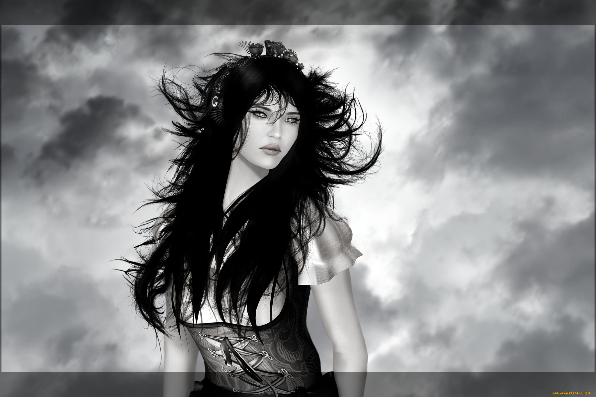 3д, графика, people, , люди, буря