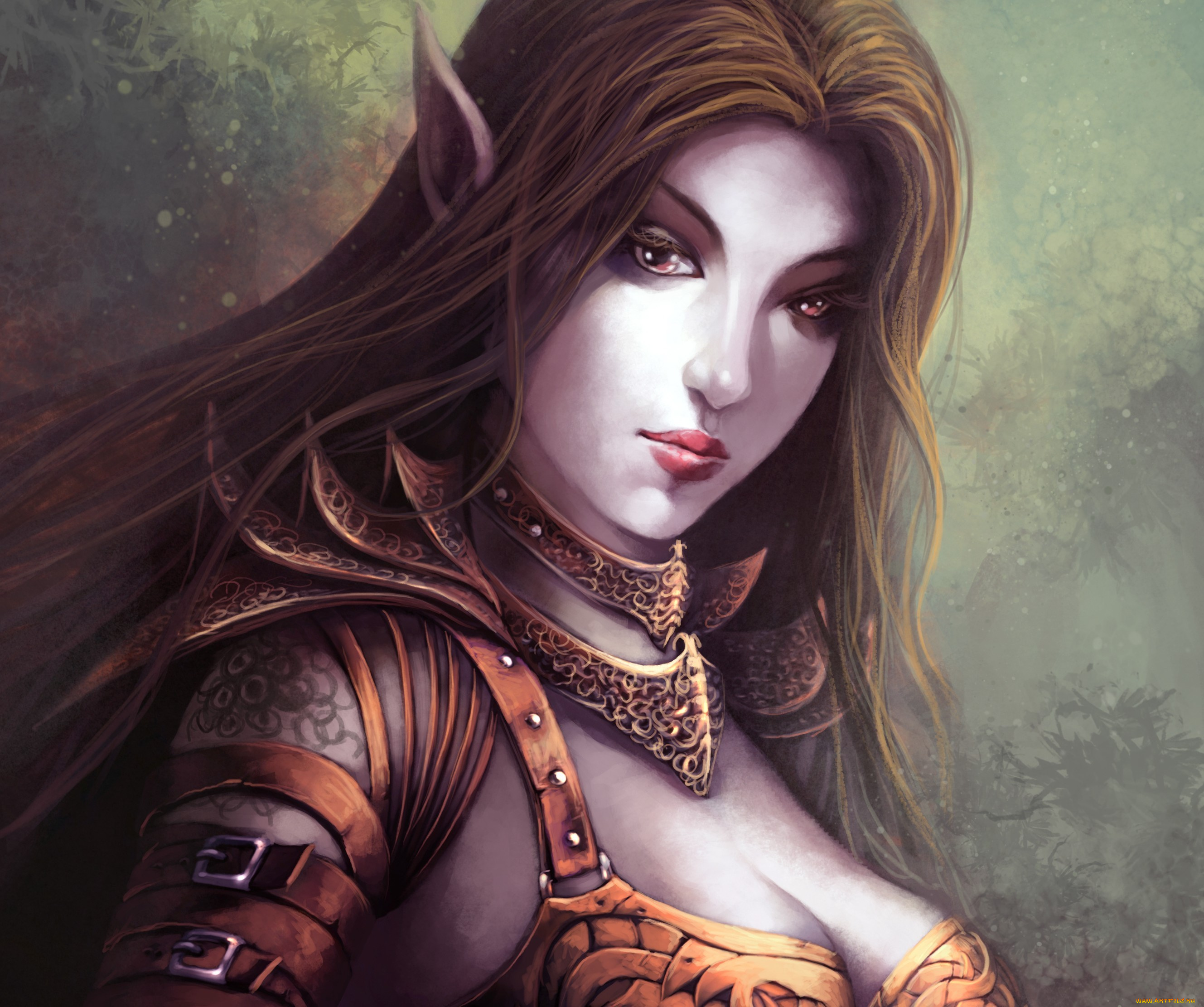 фэнтези, эльфы, эльф, взгляд, тату, девушка