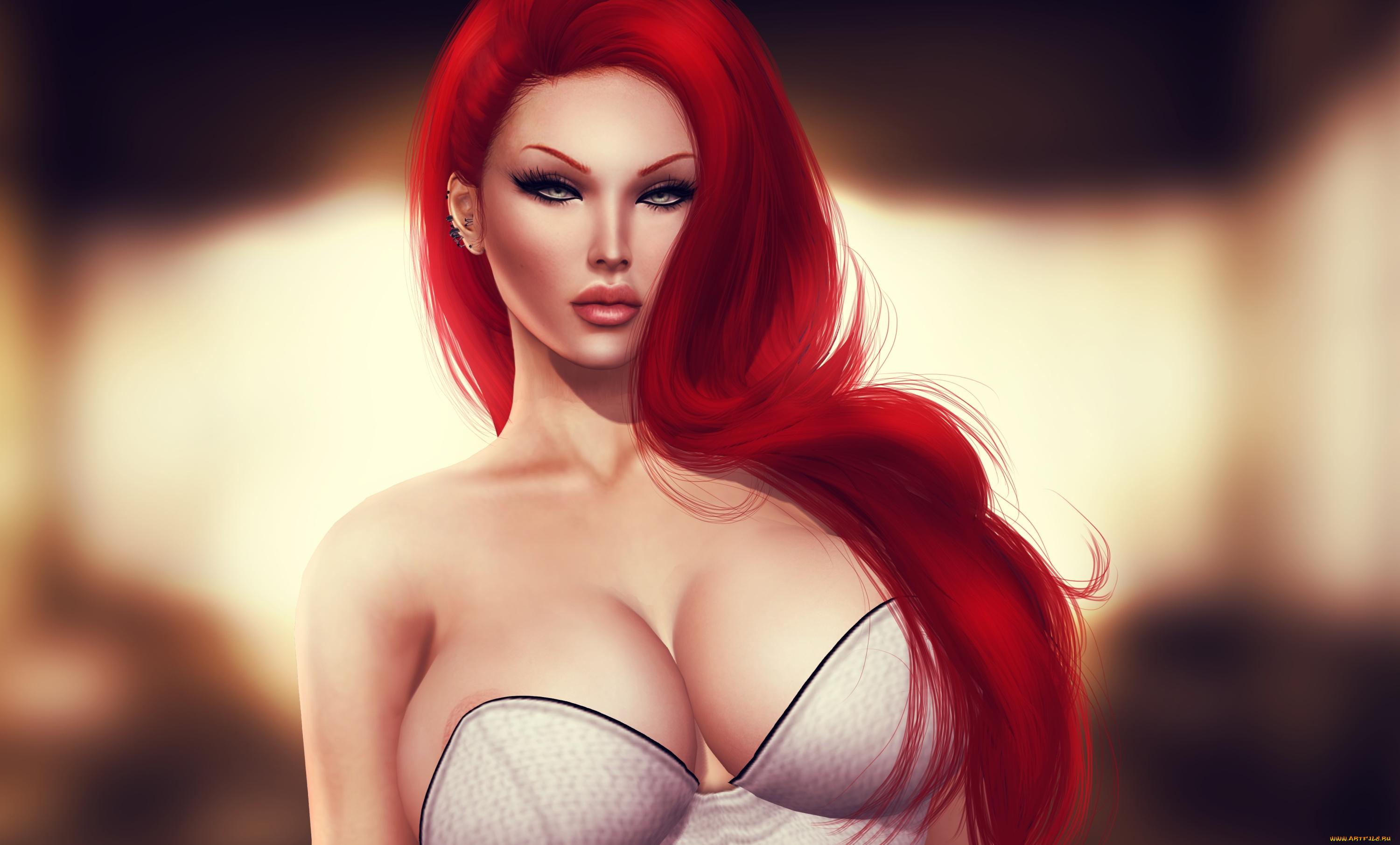 3д, графика, portraits, , портрет, грудь, волосы