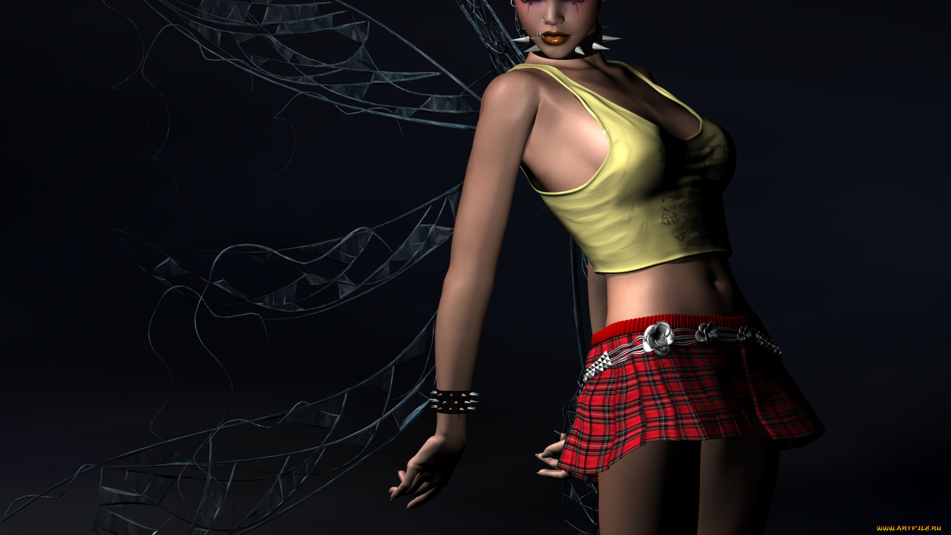 3д, графика, эльфы, , elves, юбка, фон, взгляд, эльфийка