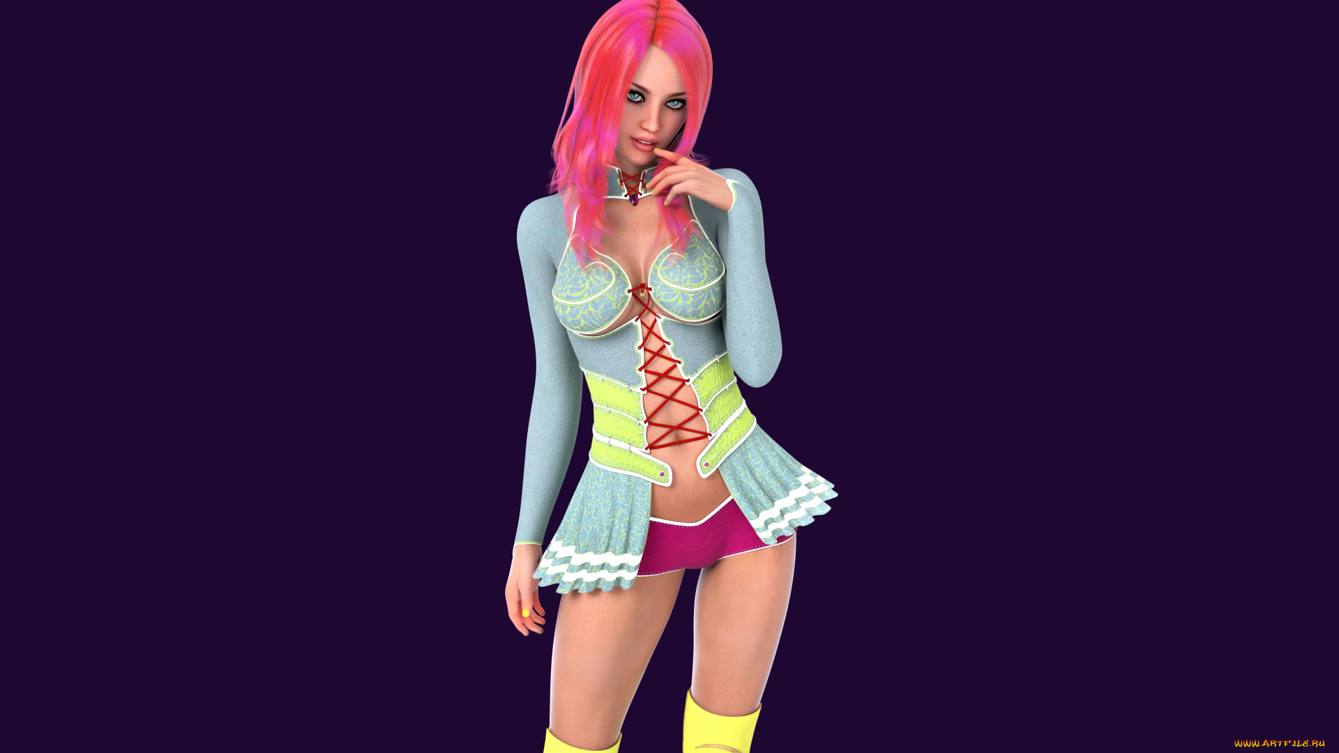 3д, графика, люди, , people, фон, взгляд, рыжая, девушка