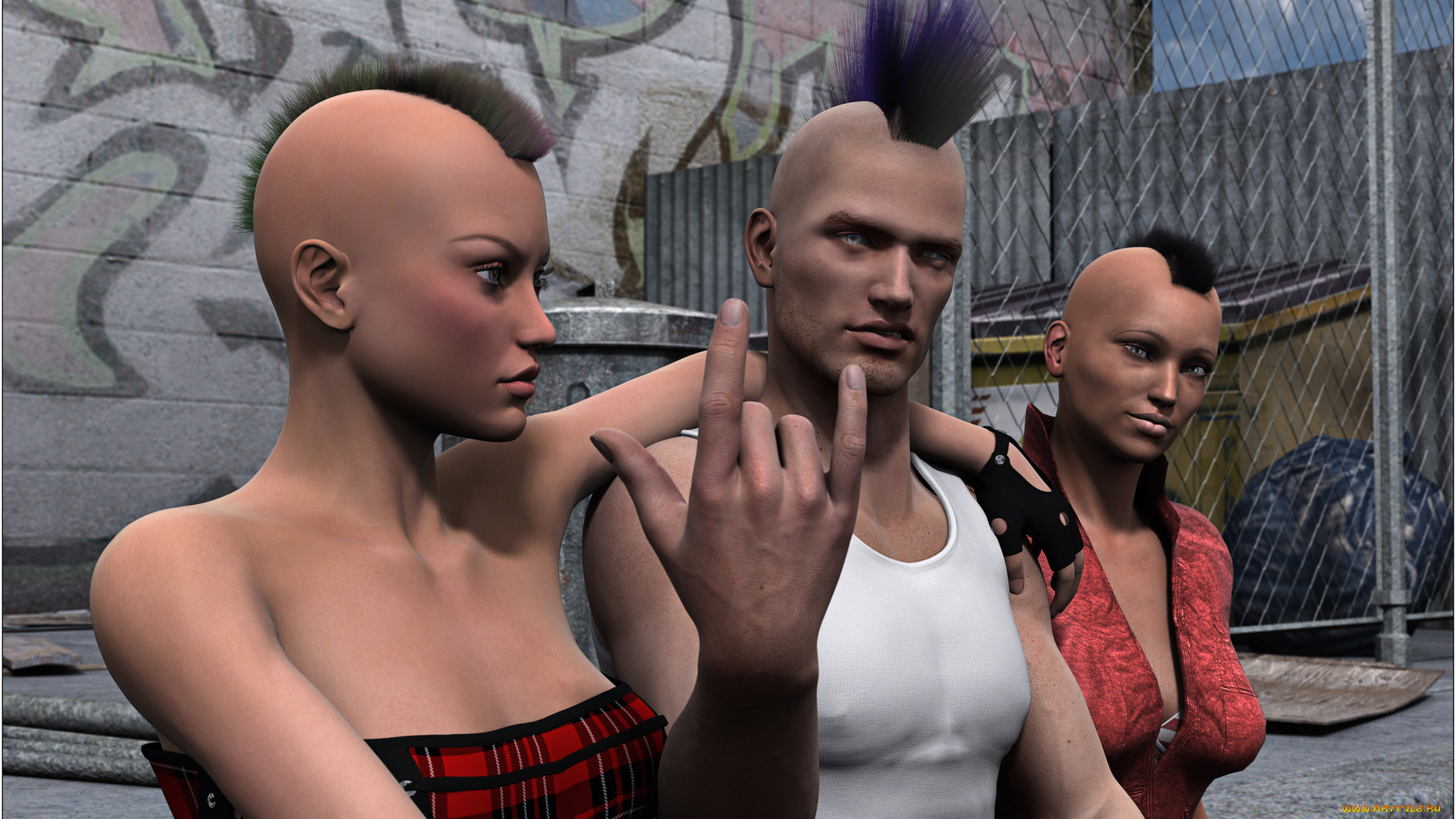 3д, графика, люди, , people, мужчина, фон, взгляд, девушки