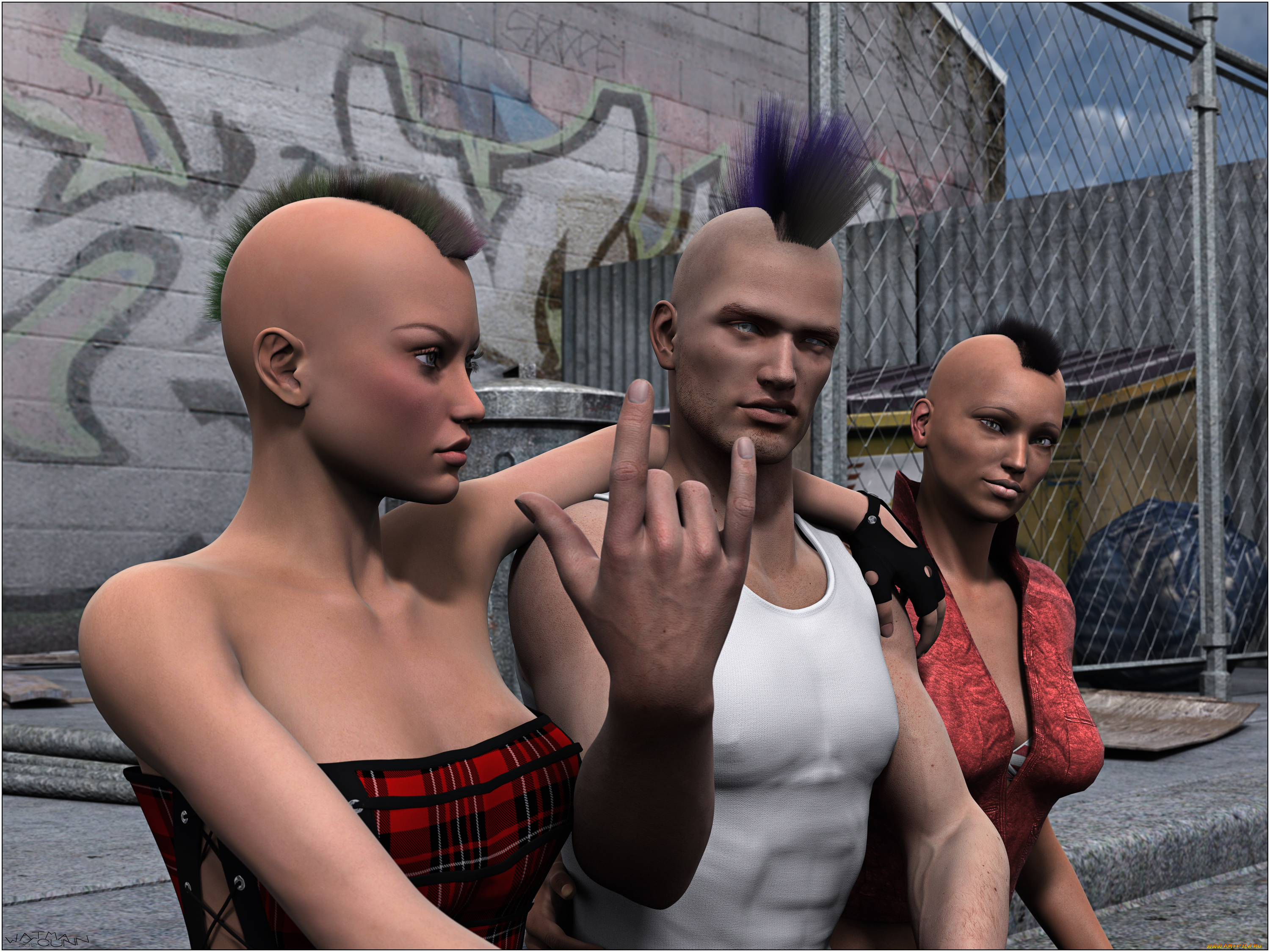 3д, графика, люди, , people, мужчина, фон, взгляд, девушки