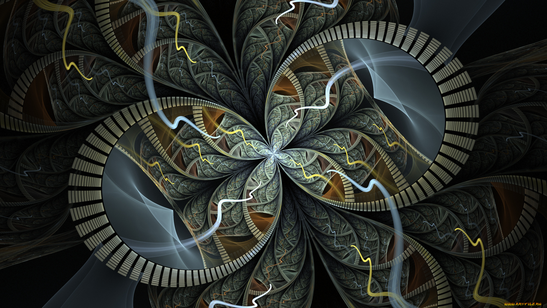 3д, графика, фракталы, , fractal, узор, цвета, фон