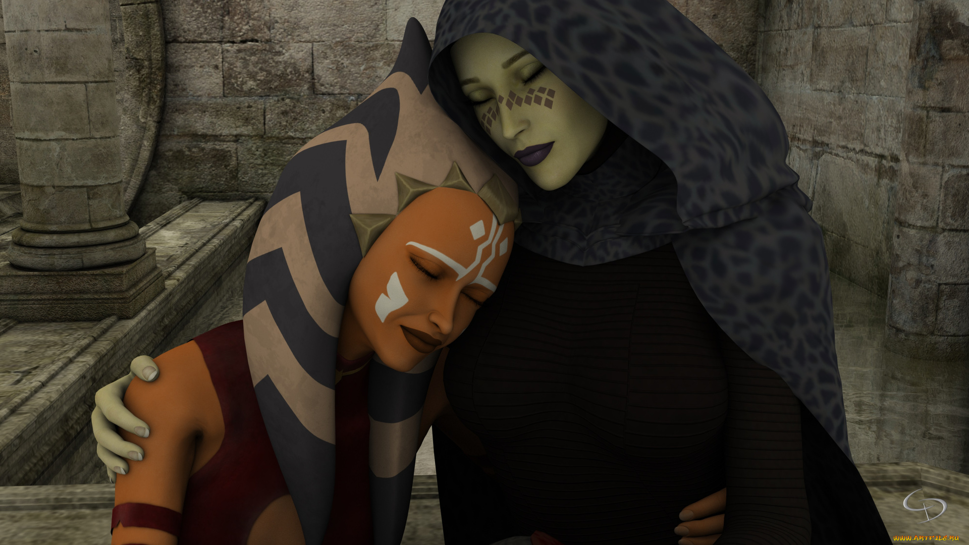 3д, графика, существа, , creatures, девушка, взгляд, фон, кастаника