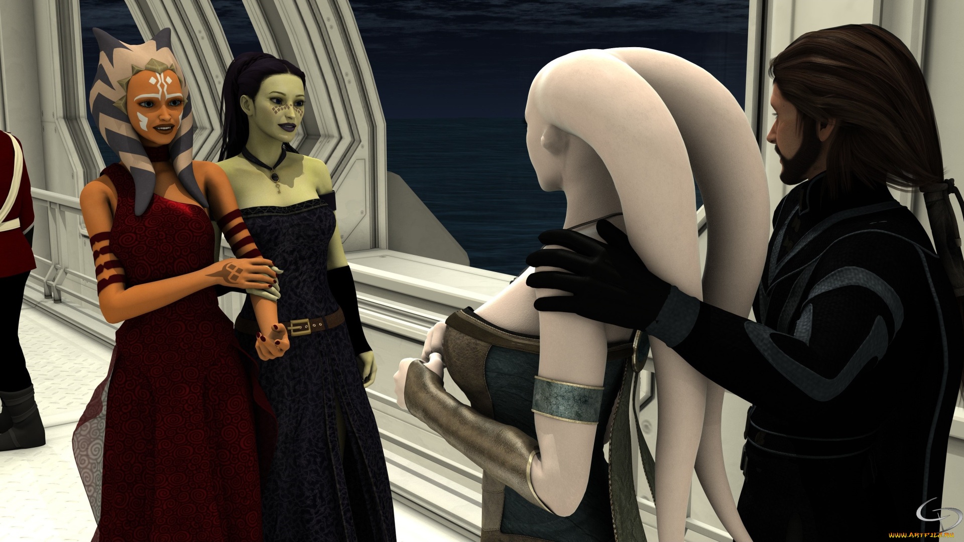 3д, графика, существа, , creatures, мужчина, взгляд, фон, кастаники