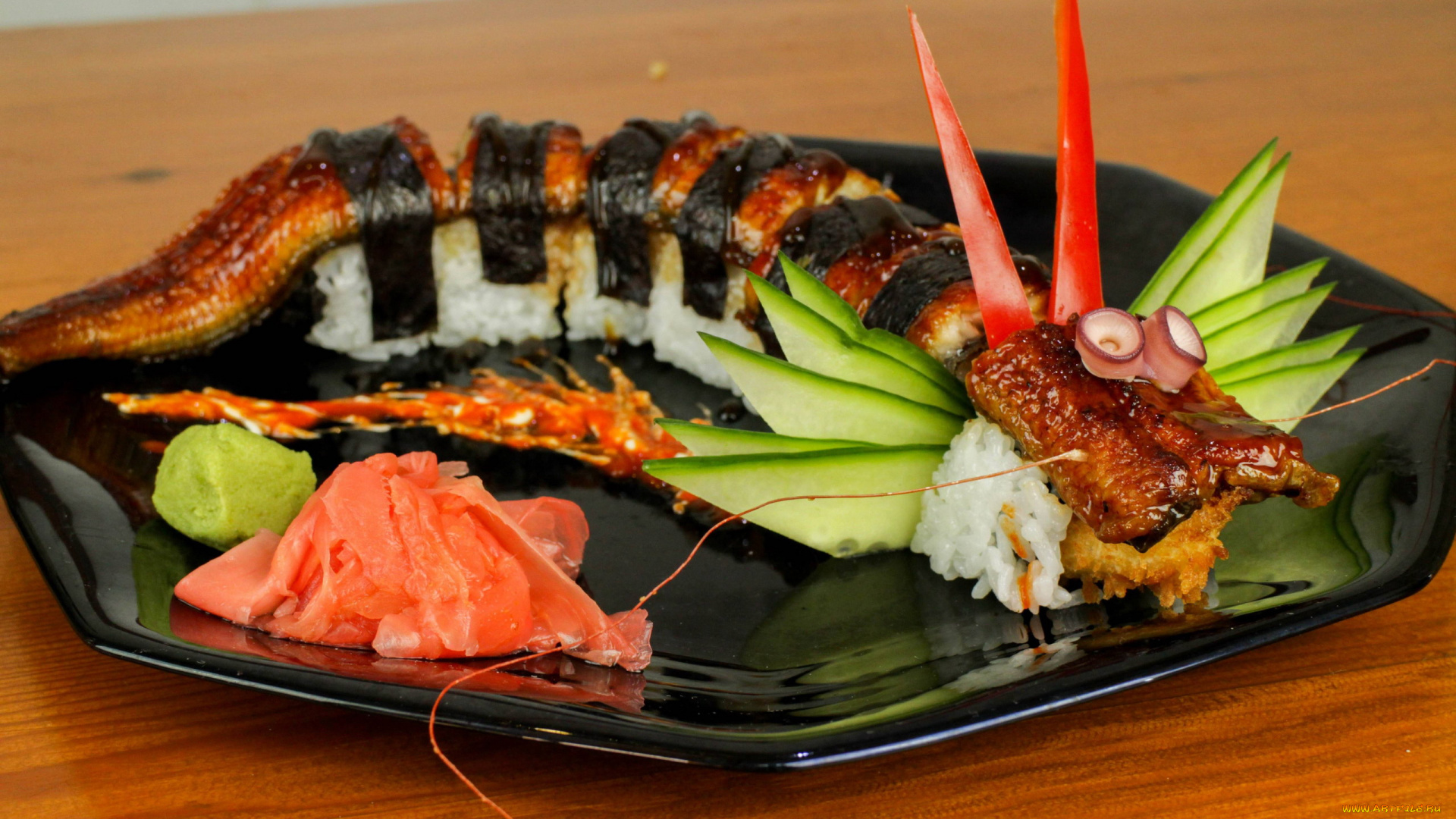 еда, рыба, , морепродукты, , суши, , роллы, имбирь, васаби, суши