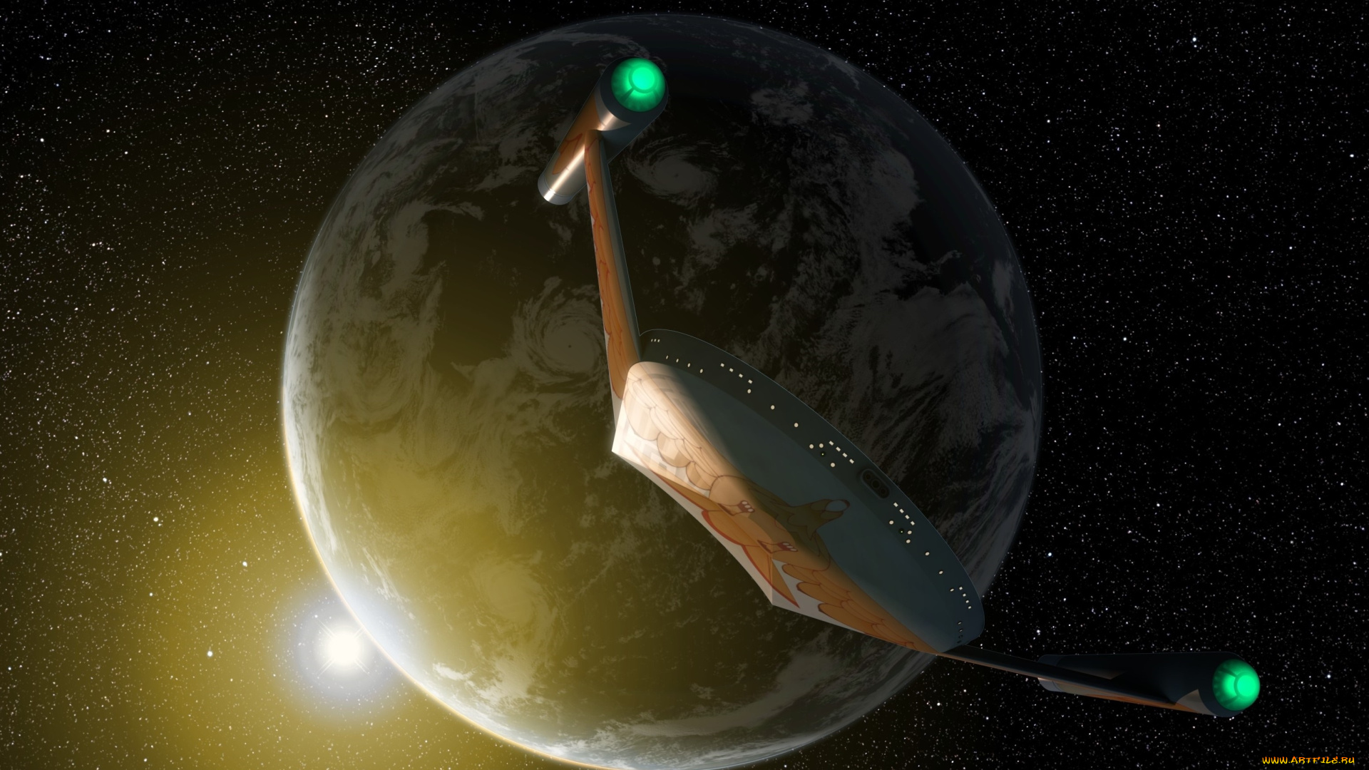 космос, арт, космический, корабль, полет, вселенная